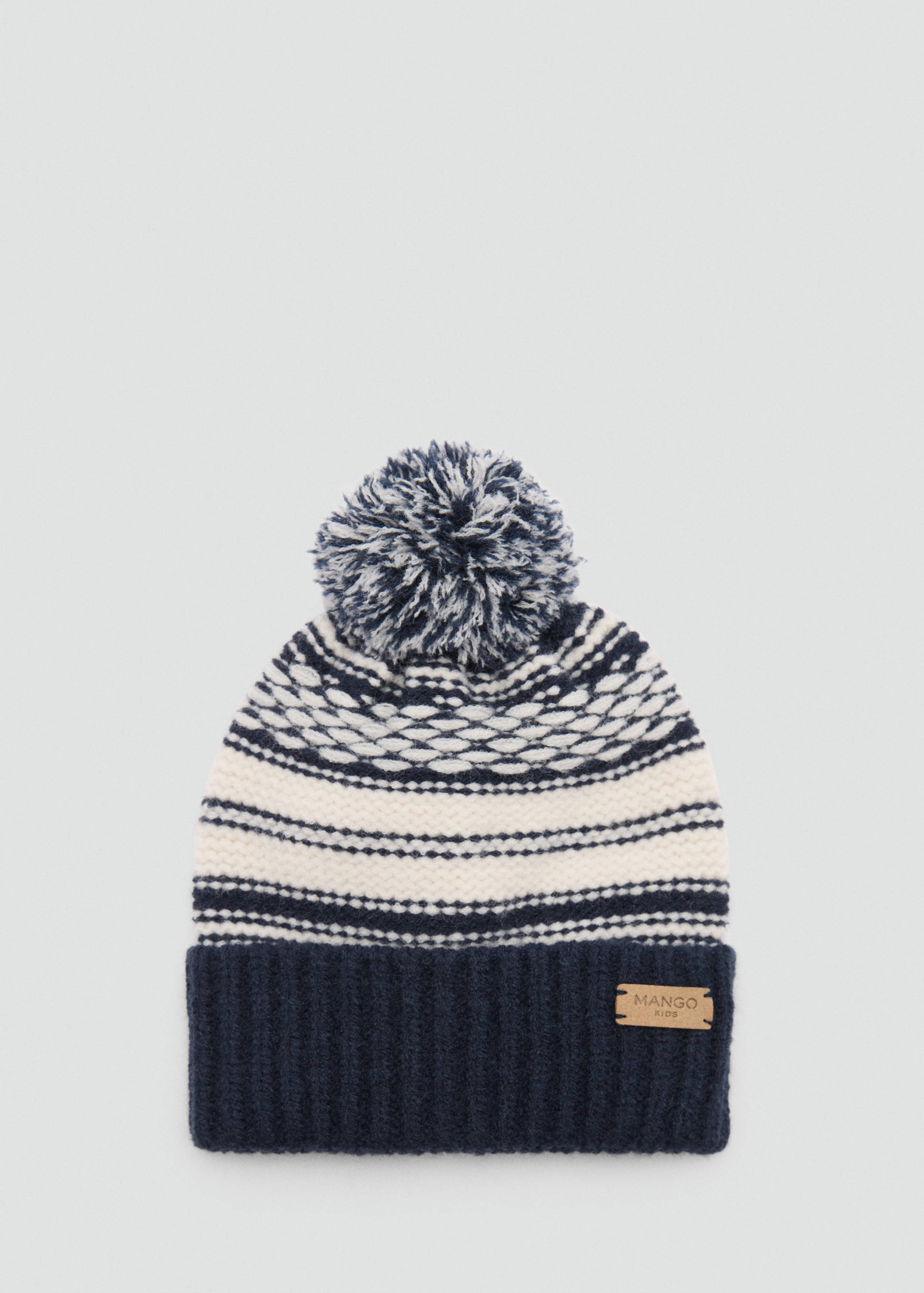 Bonnet jacquard pompon - Article sans modèle