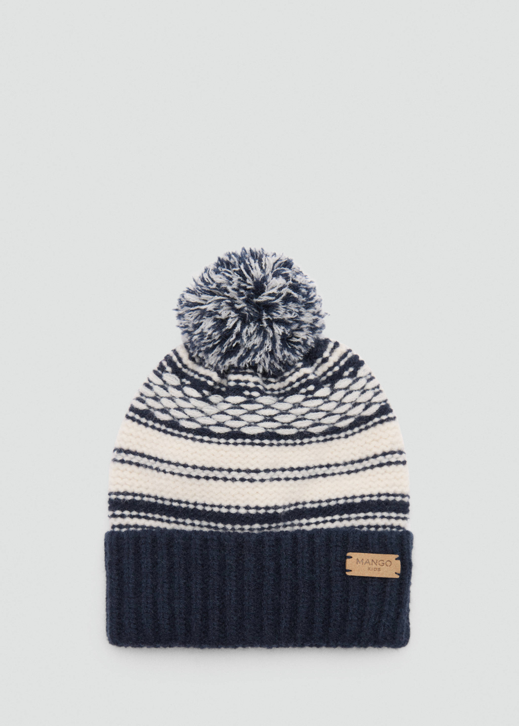Bonnet jacquard pompon - Article sans modèle