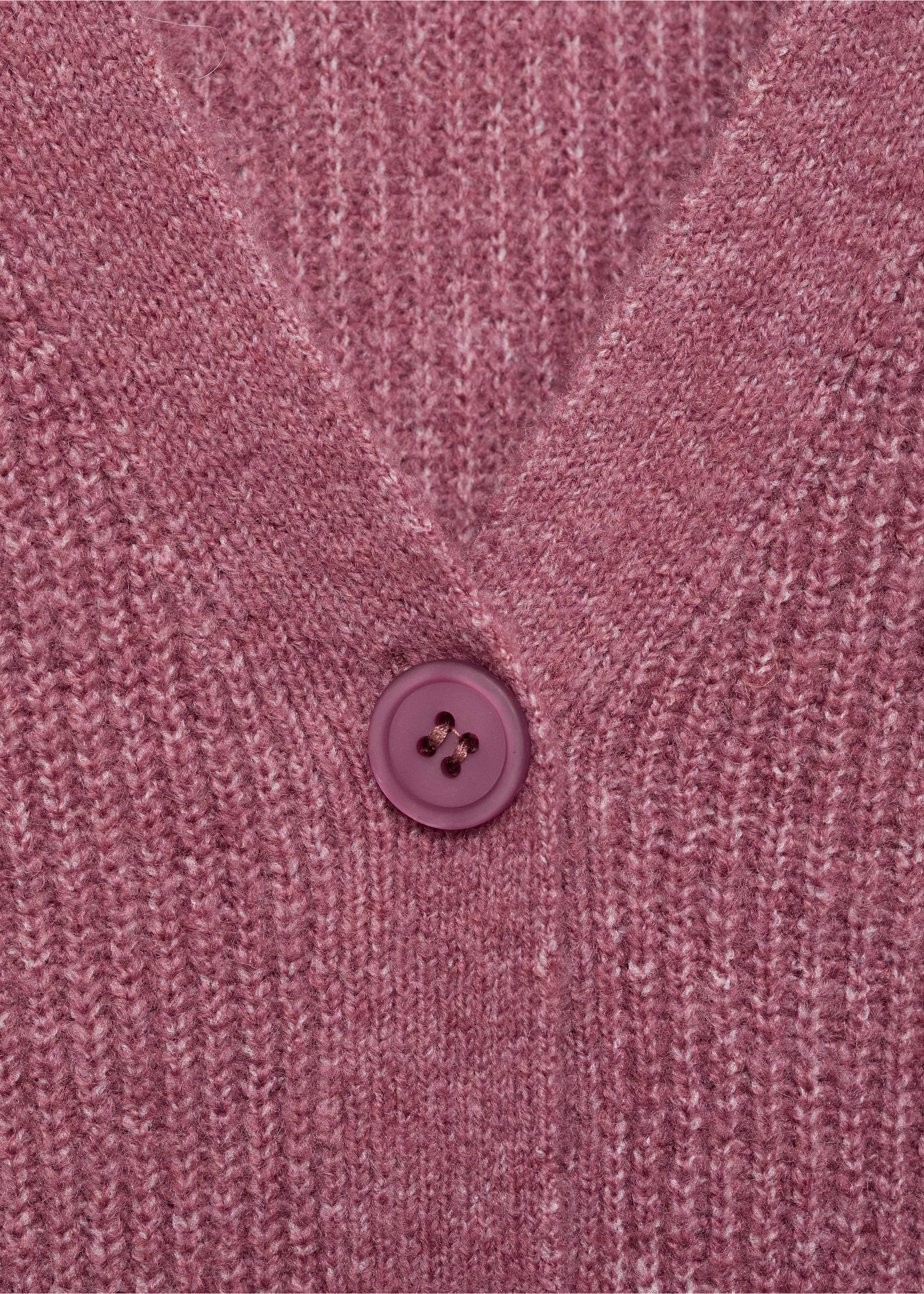 V-neck knitted cardigan - Details of the article 8, Pastel Pink. Ref: 77046737-00.