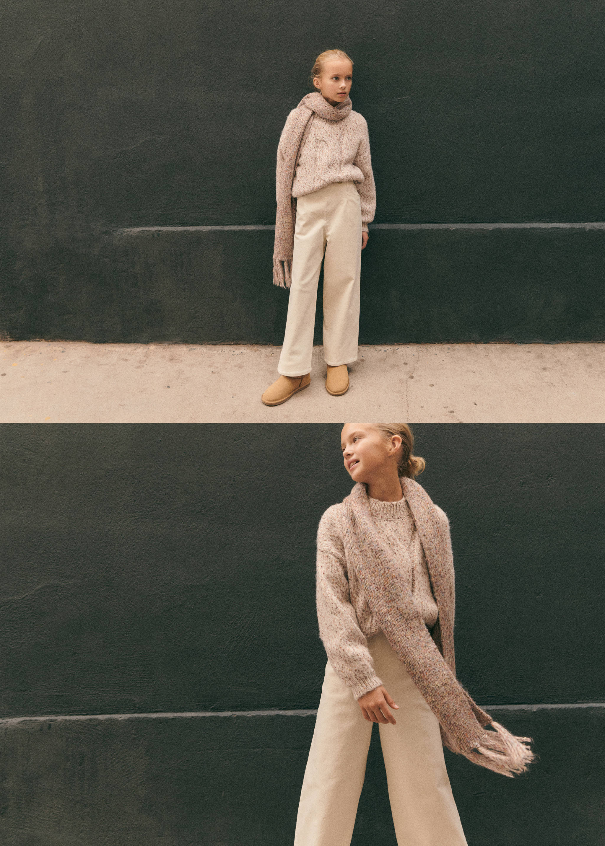 Bicolour knit scarf - Details of the article 5