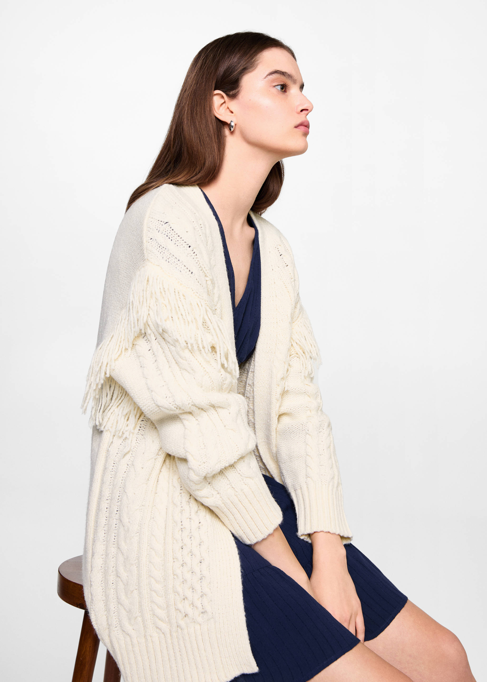 Cardigan maille torsadée franges - Détail de l'article 2