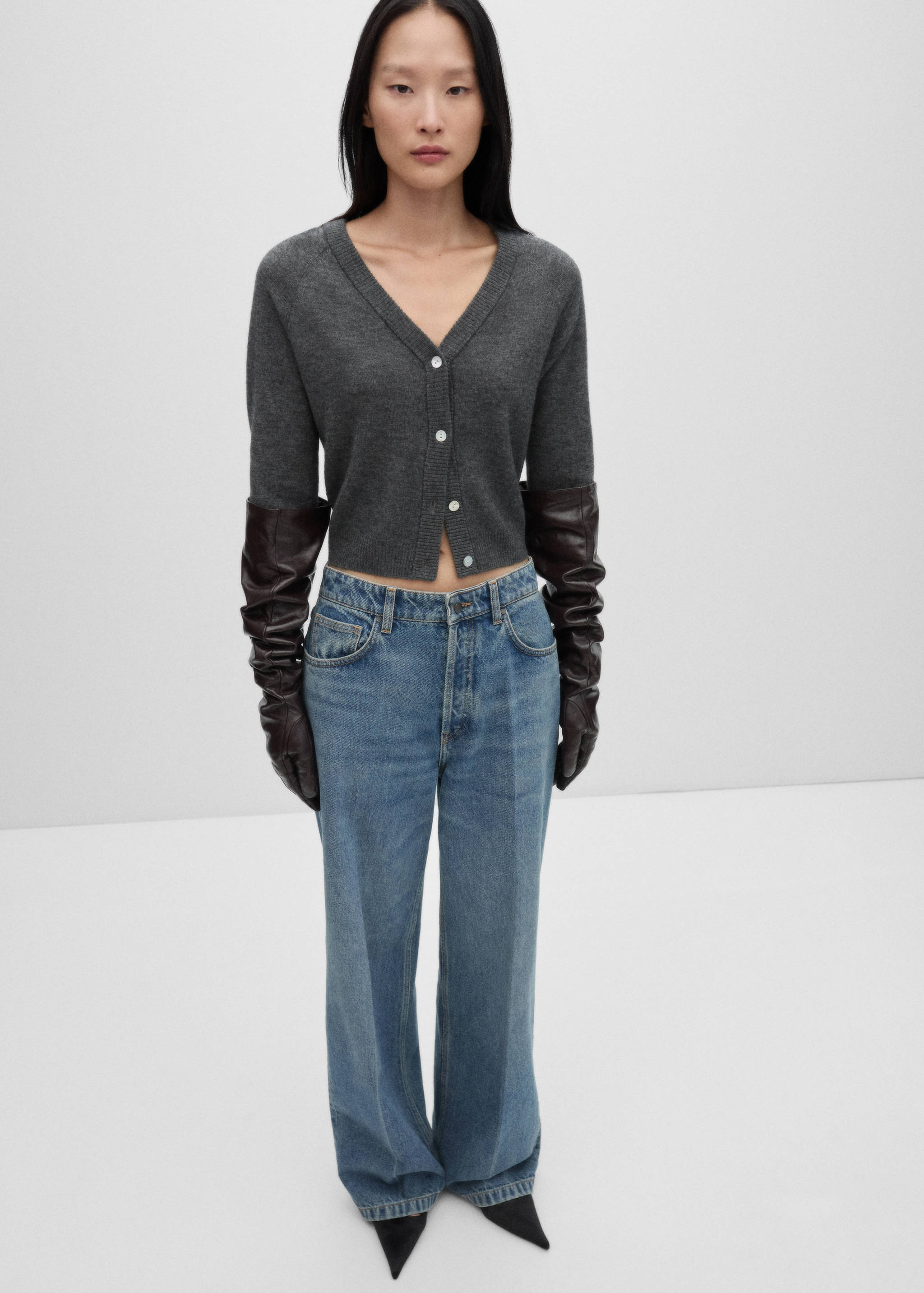 Cárdigan lana botones - Plano general