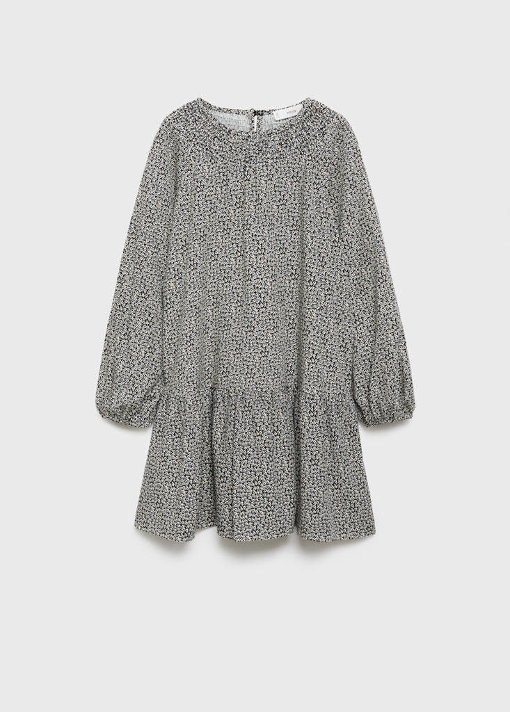 MANGO KIDS - Robe à fleurs noir - 9 - Fille
