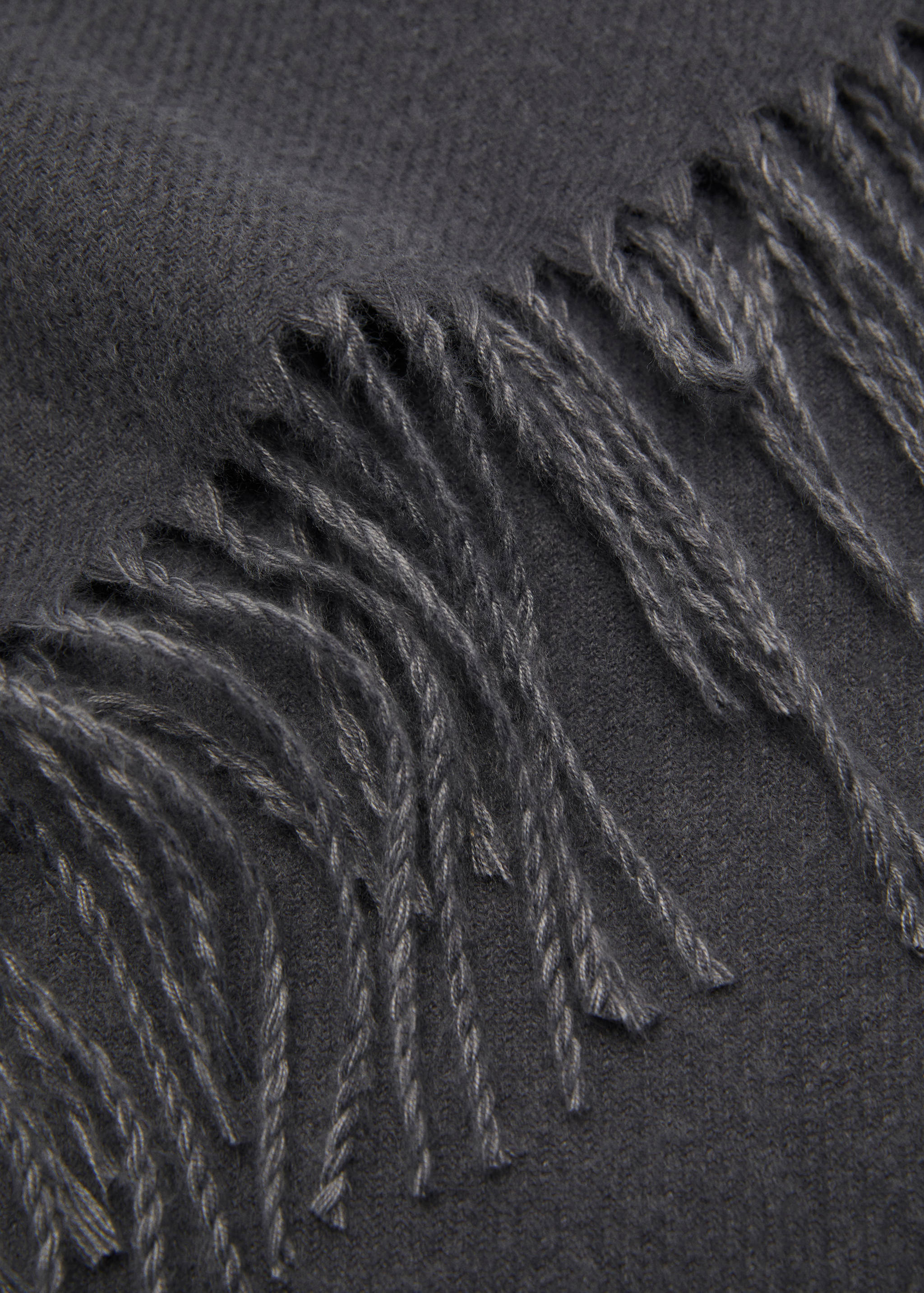 双色流苏围巾 - null