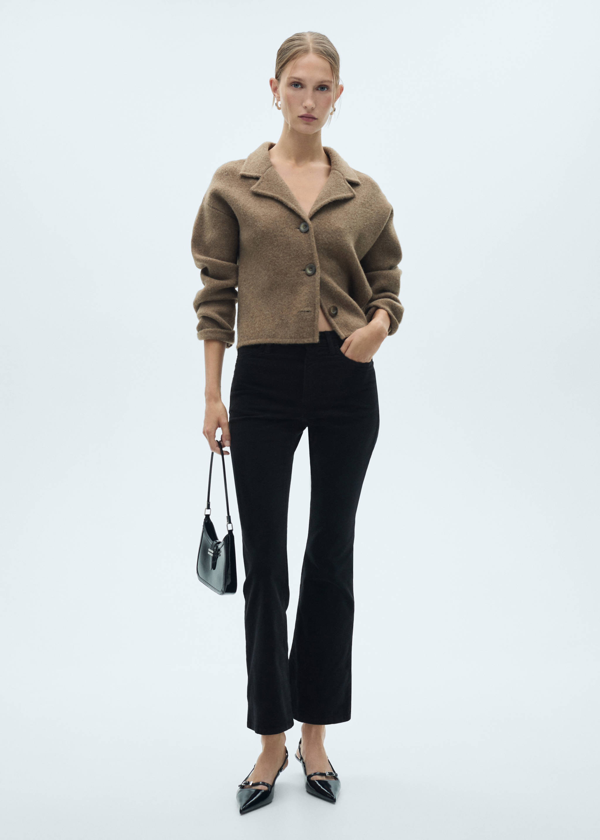 Sienna flared cropped corduroy jeans - General plane