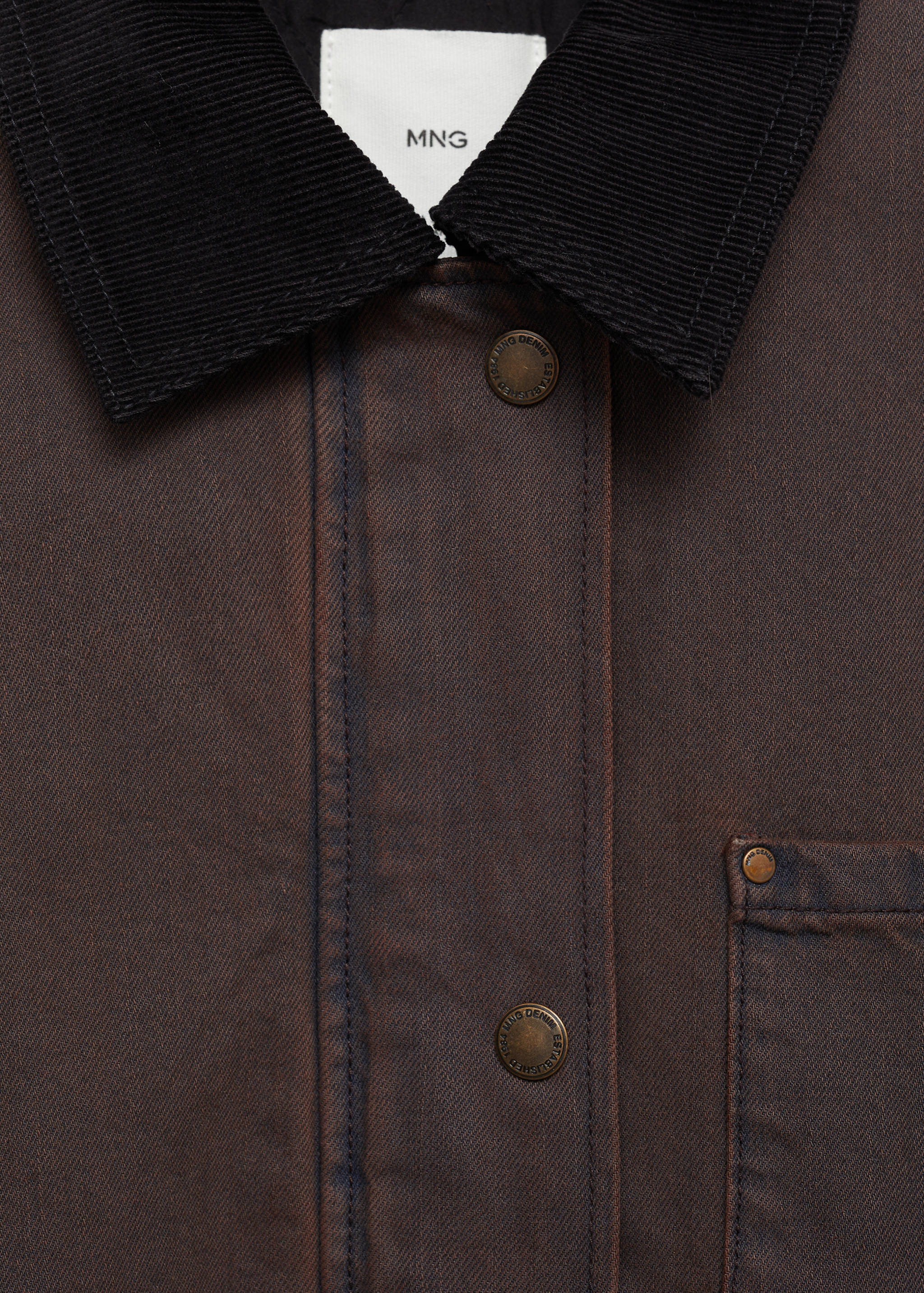Denim parka with contrasting collar - Details of the article 8