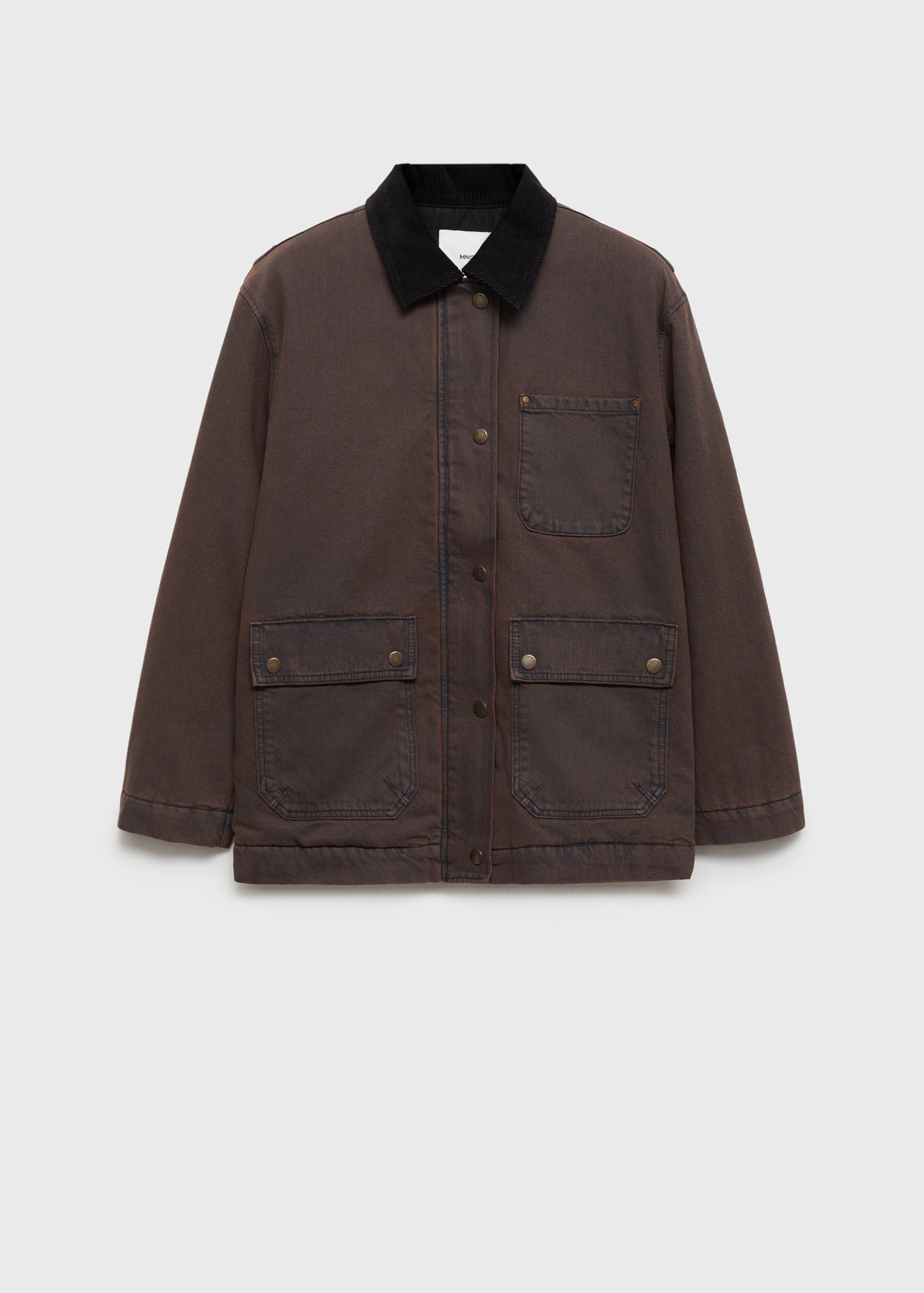 Denim barn jacket with contrasting collar - Article without model