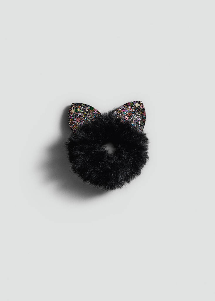 MANGO KIDS - Élastique oreilles paillettes noir - Taille unique - Fille