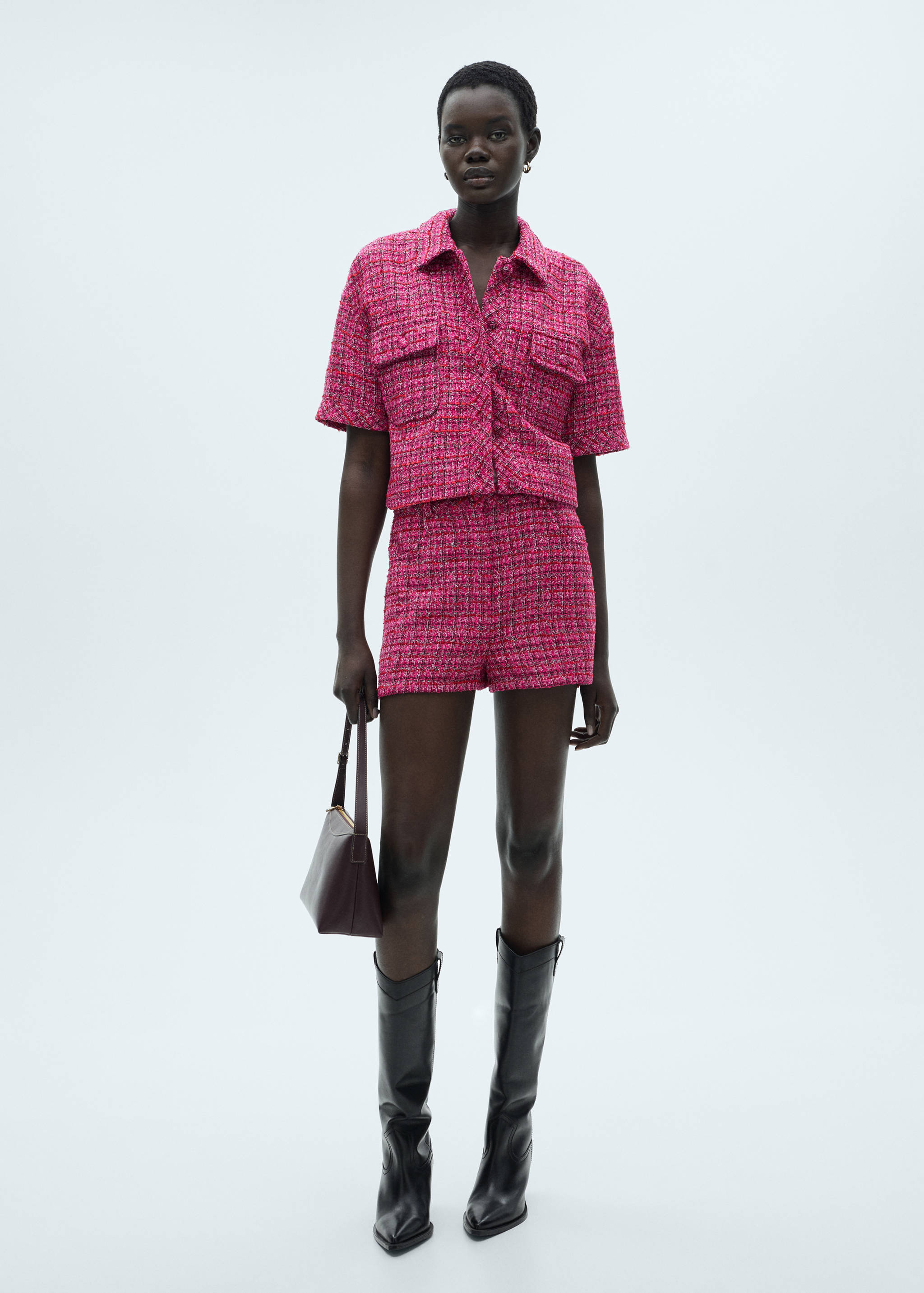 Chaqueta tweed manga corta - Plano general