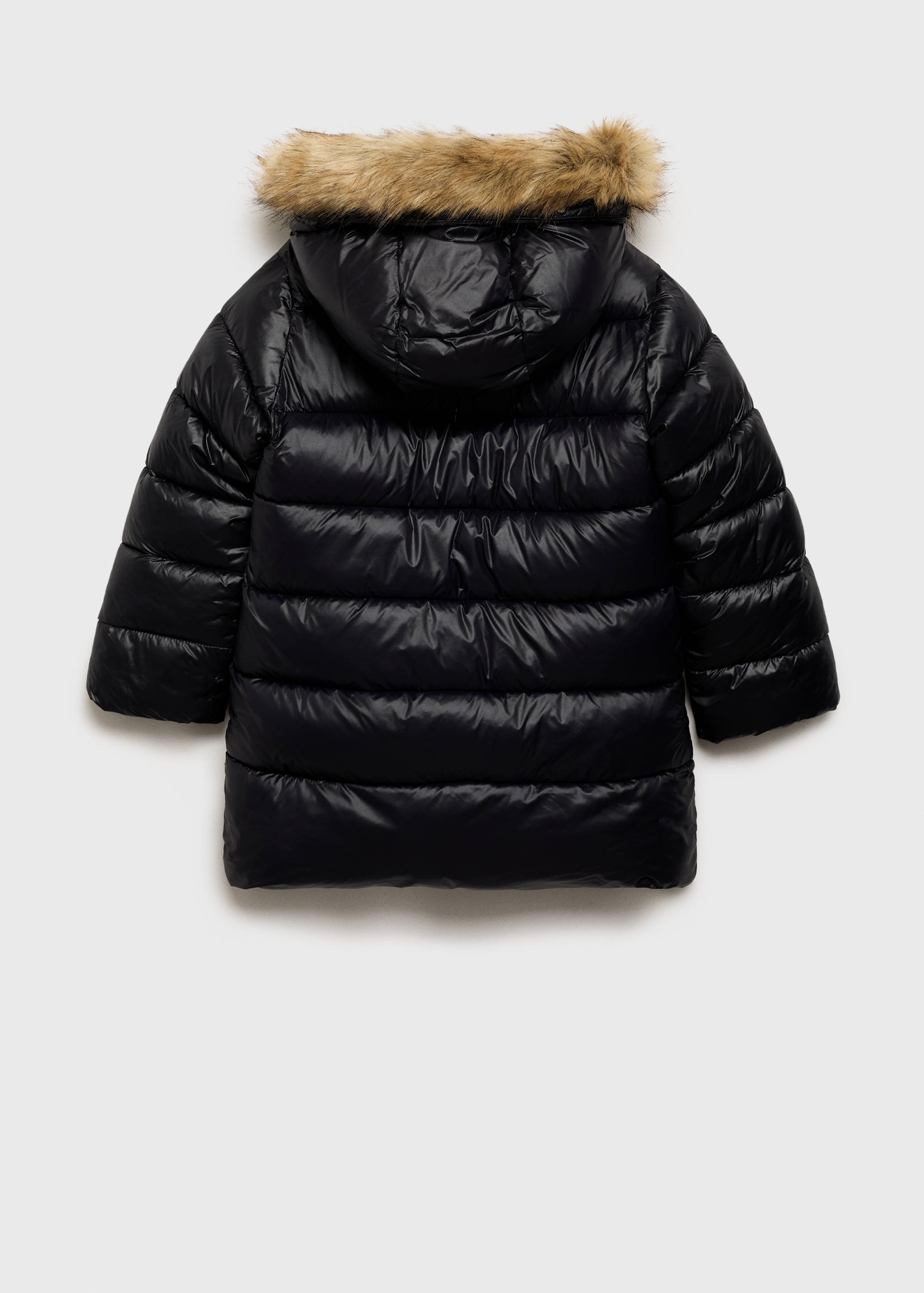 Puffer coat with fur-effect hood - Reverse of the article