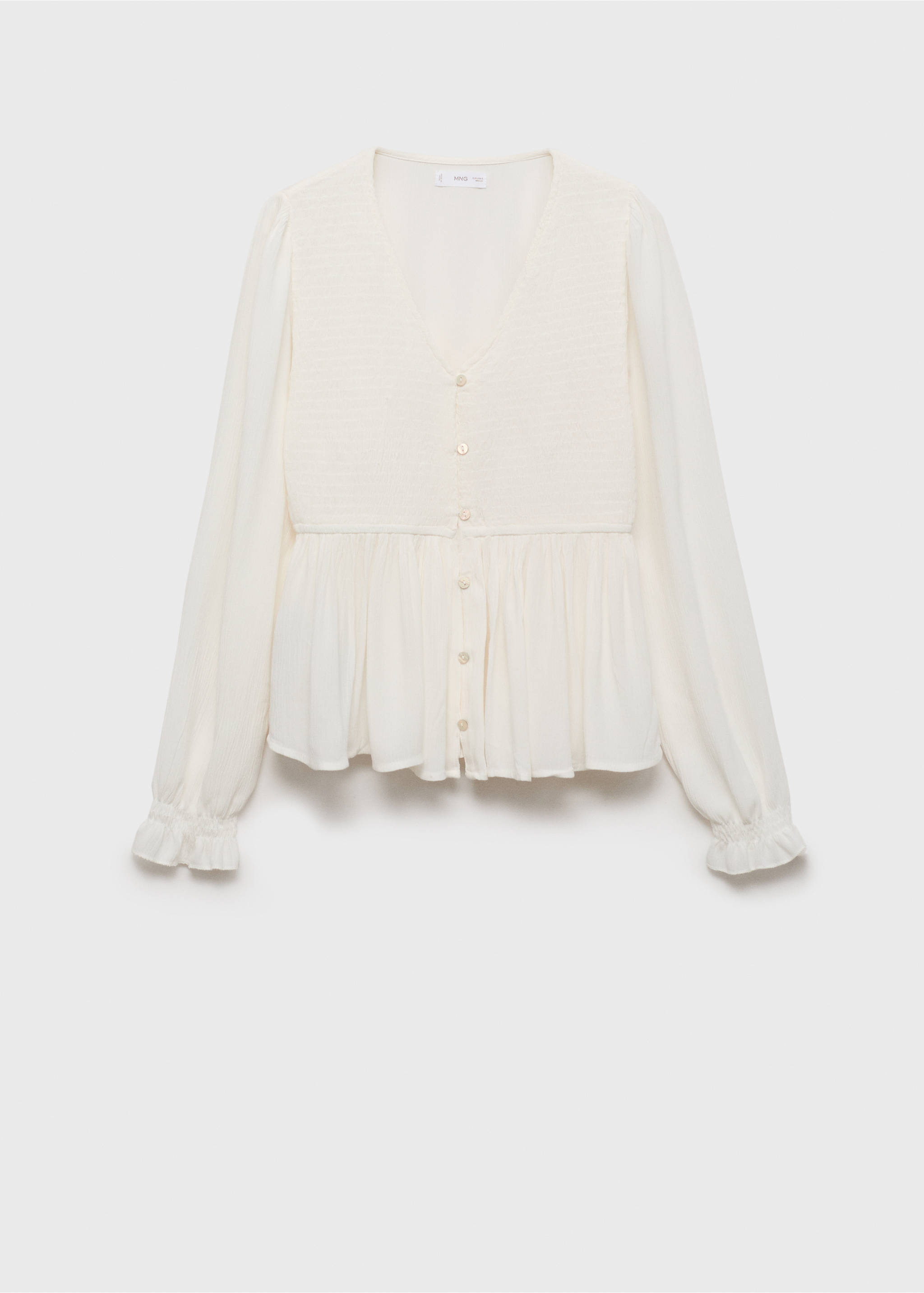 Ruched flowing blouse - Article without model, Off White. Ref: 77047672-00.