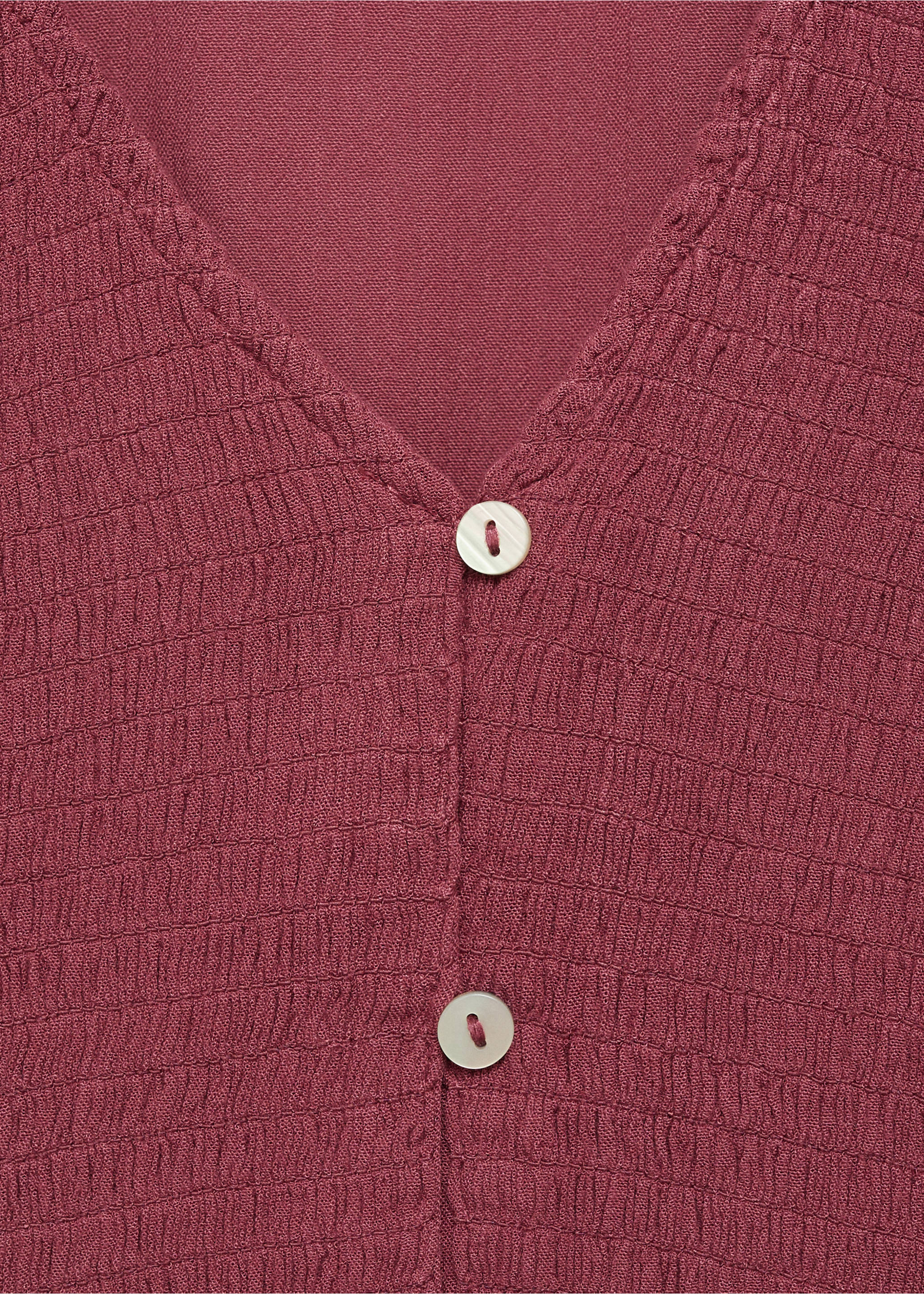 Ruched flowing blouse - Details of the article 8, Wine. Ref: 77047672-00.