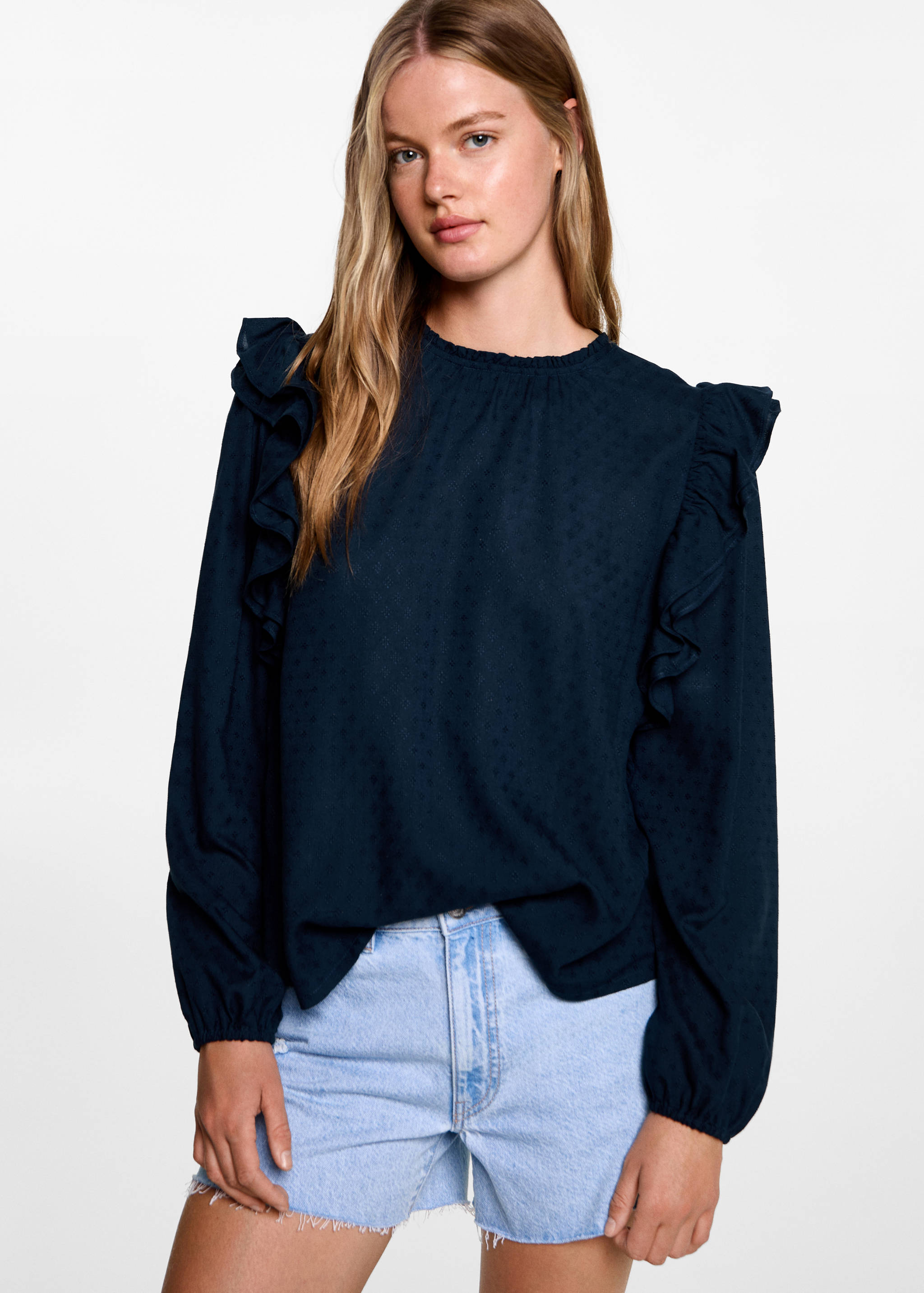 Frills embroidered shirt - Medium plane