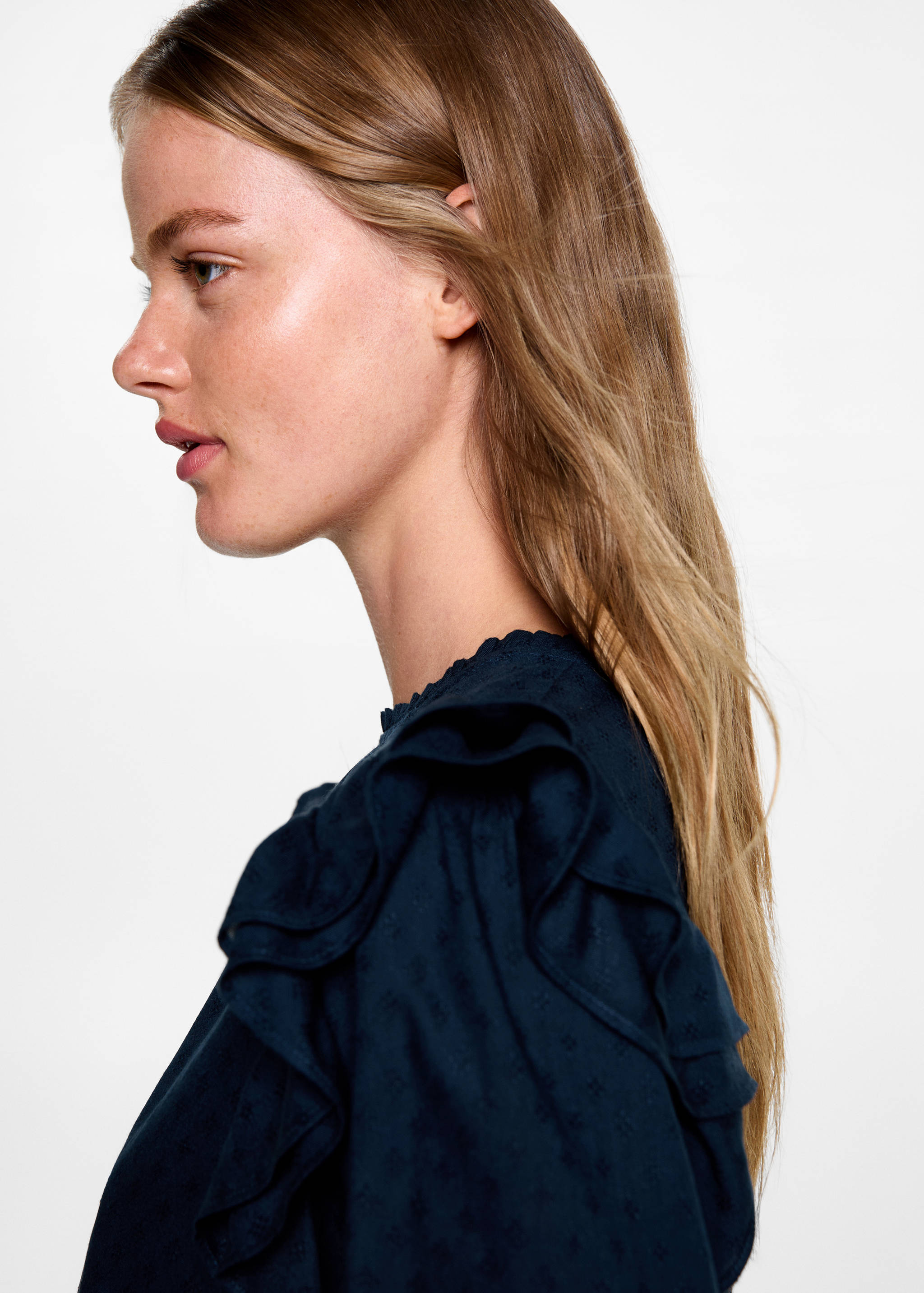 Frills embroidered shirt - Details of the article 1