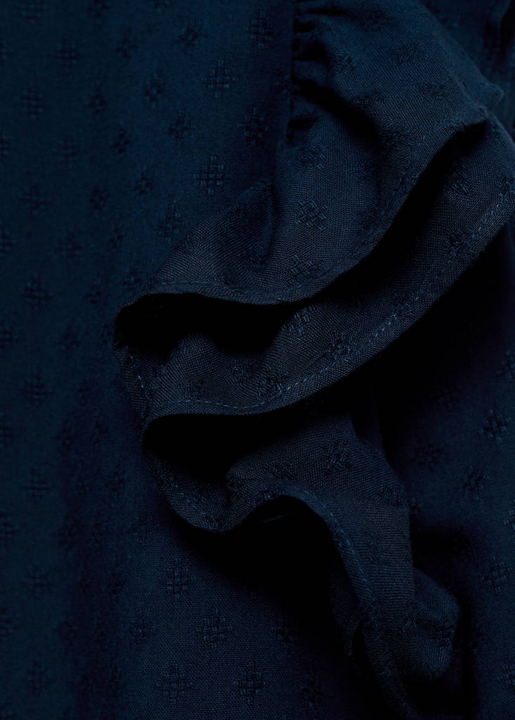 Frills embroidered shirt — Dark Navy