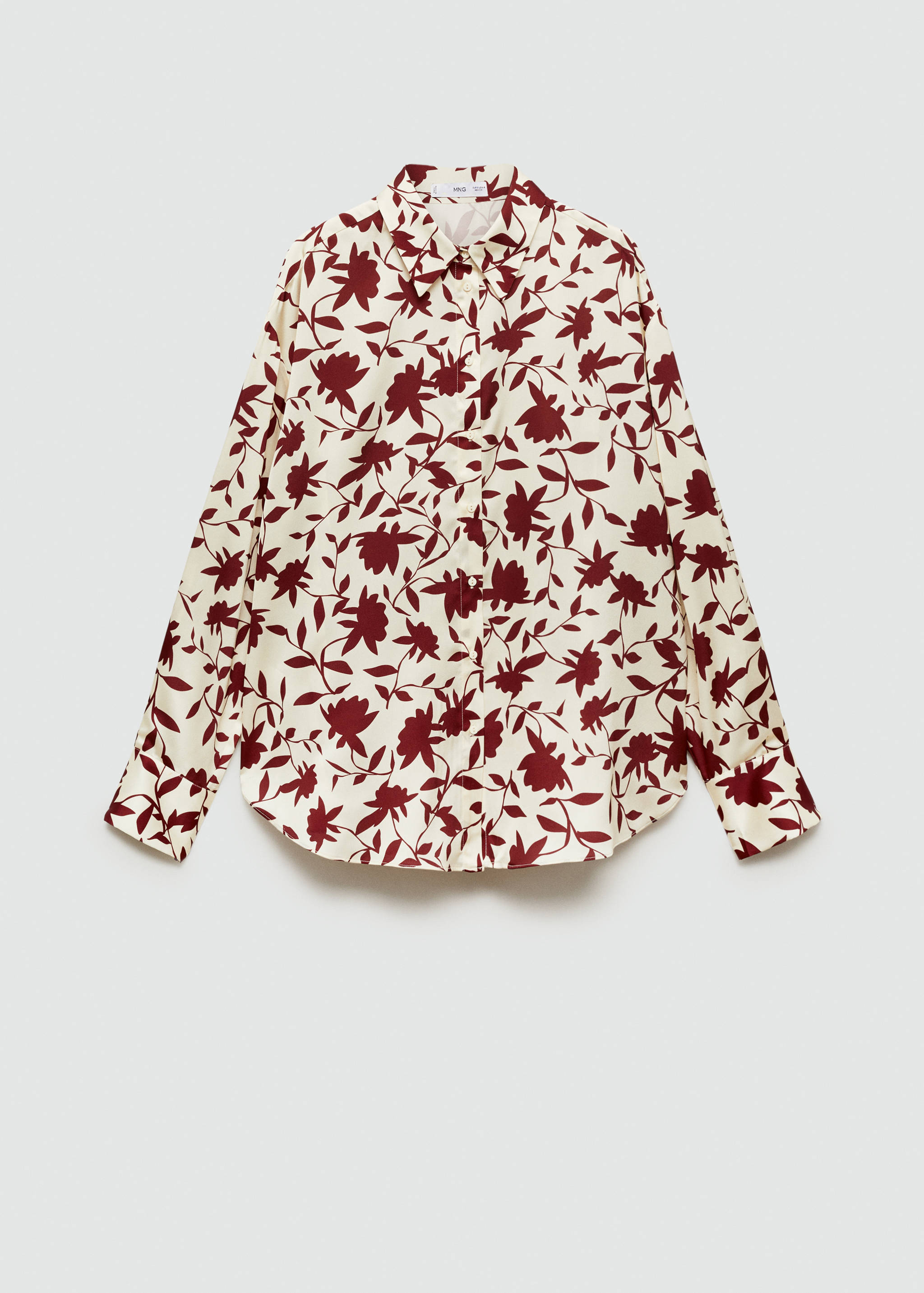 Рубашка с цветочным принтом - Изделие без модели