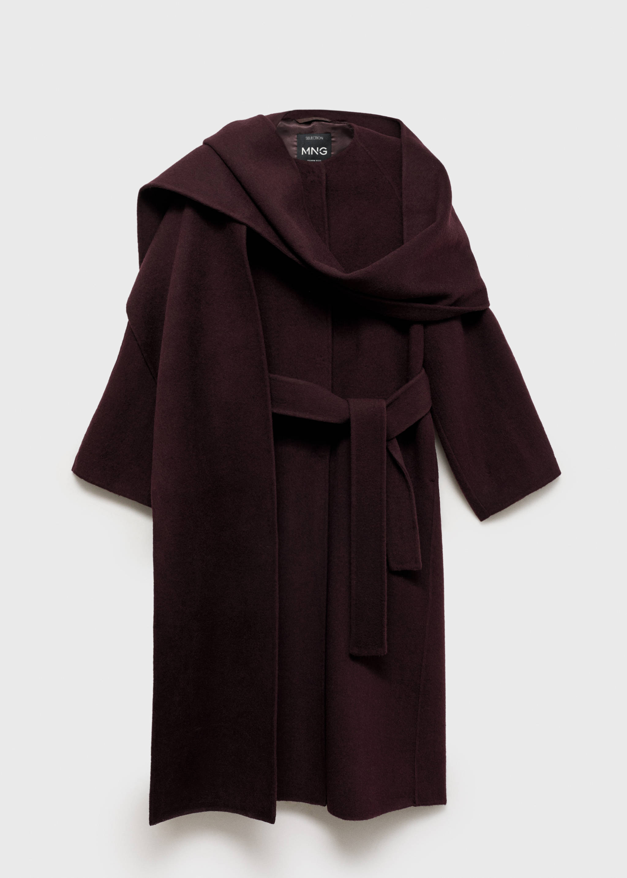 Wool coat with detachable scarf - Article without model