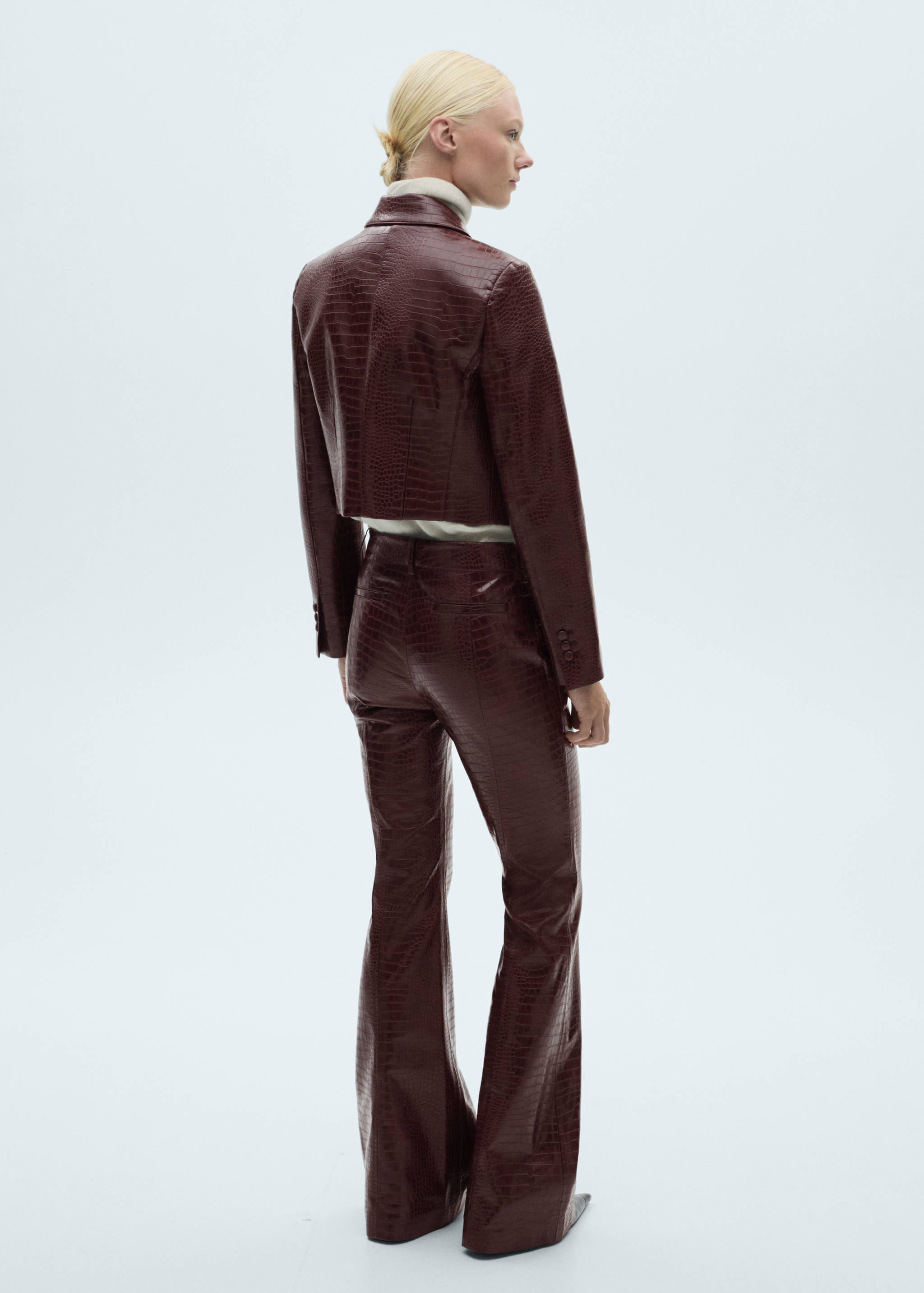 鳄鱼纹短款夹克 - null