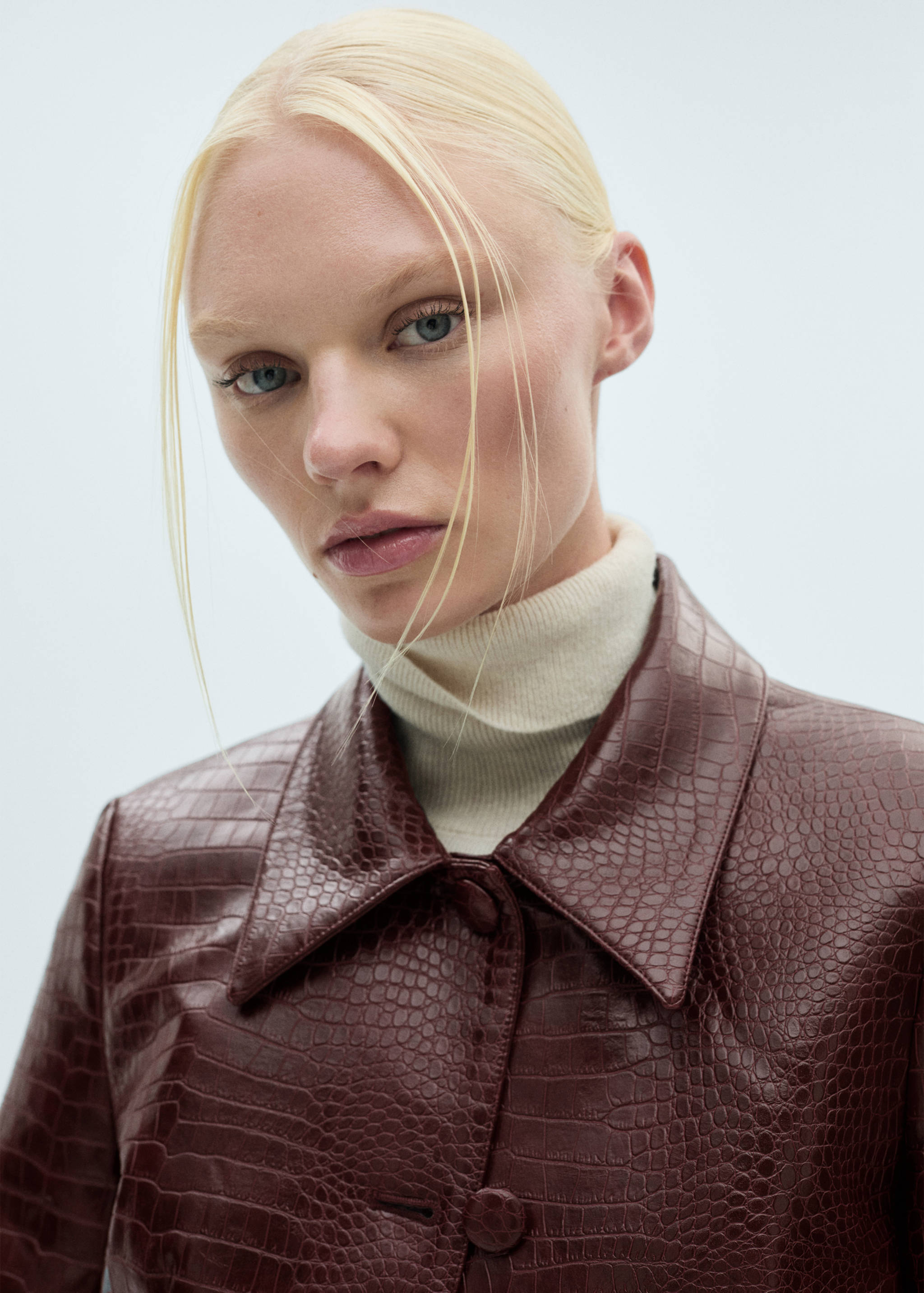 鳄鱼纹短款夹克 - null