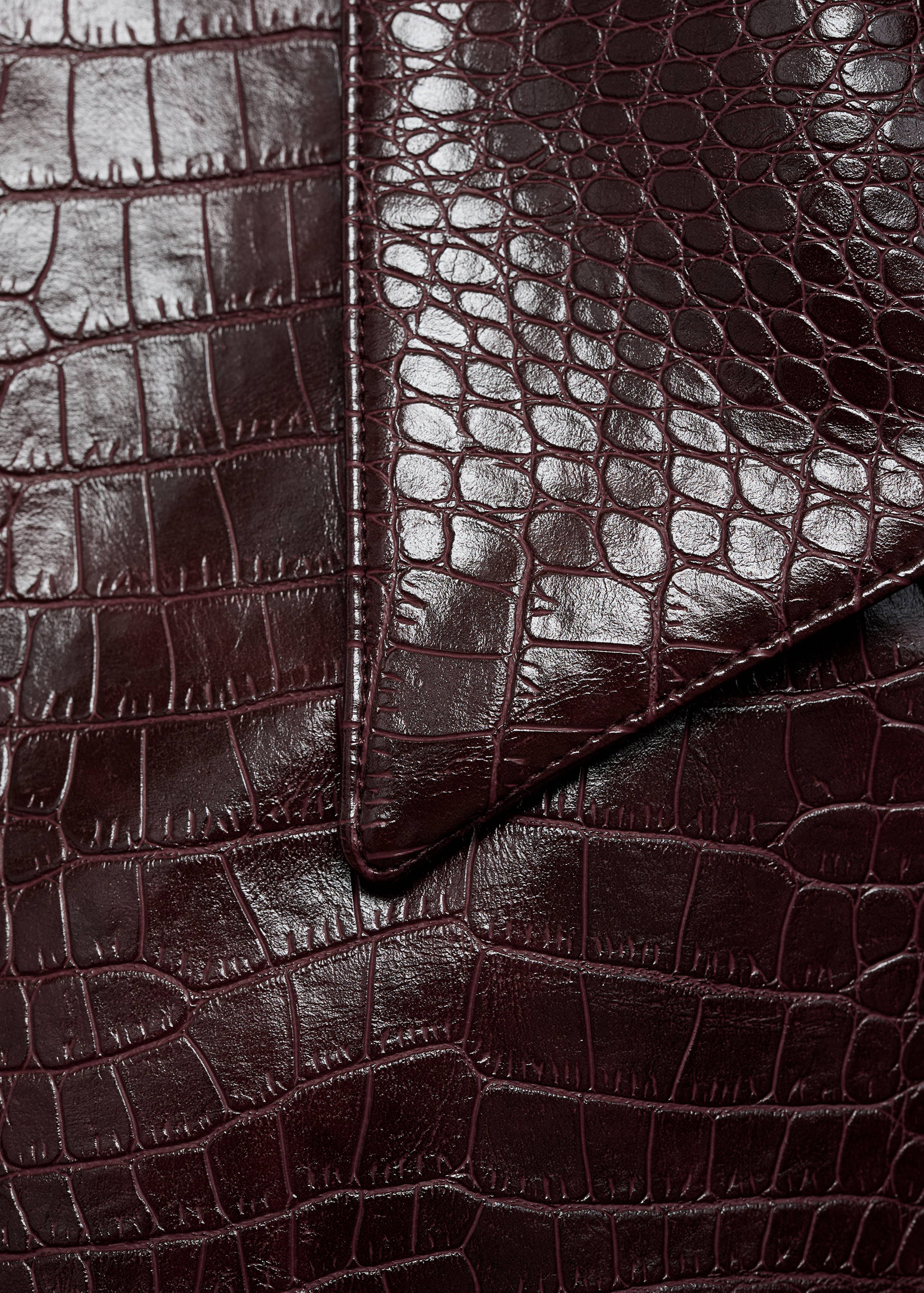 鳄鱼纹短款夹克 - null