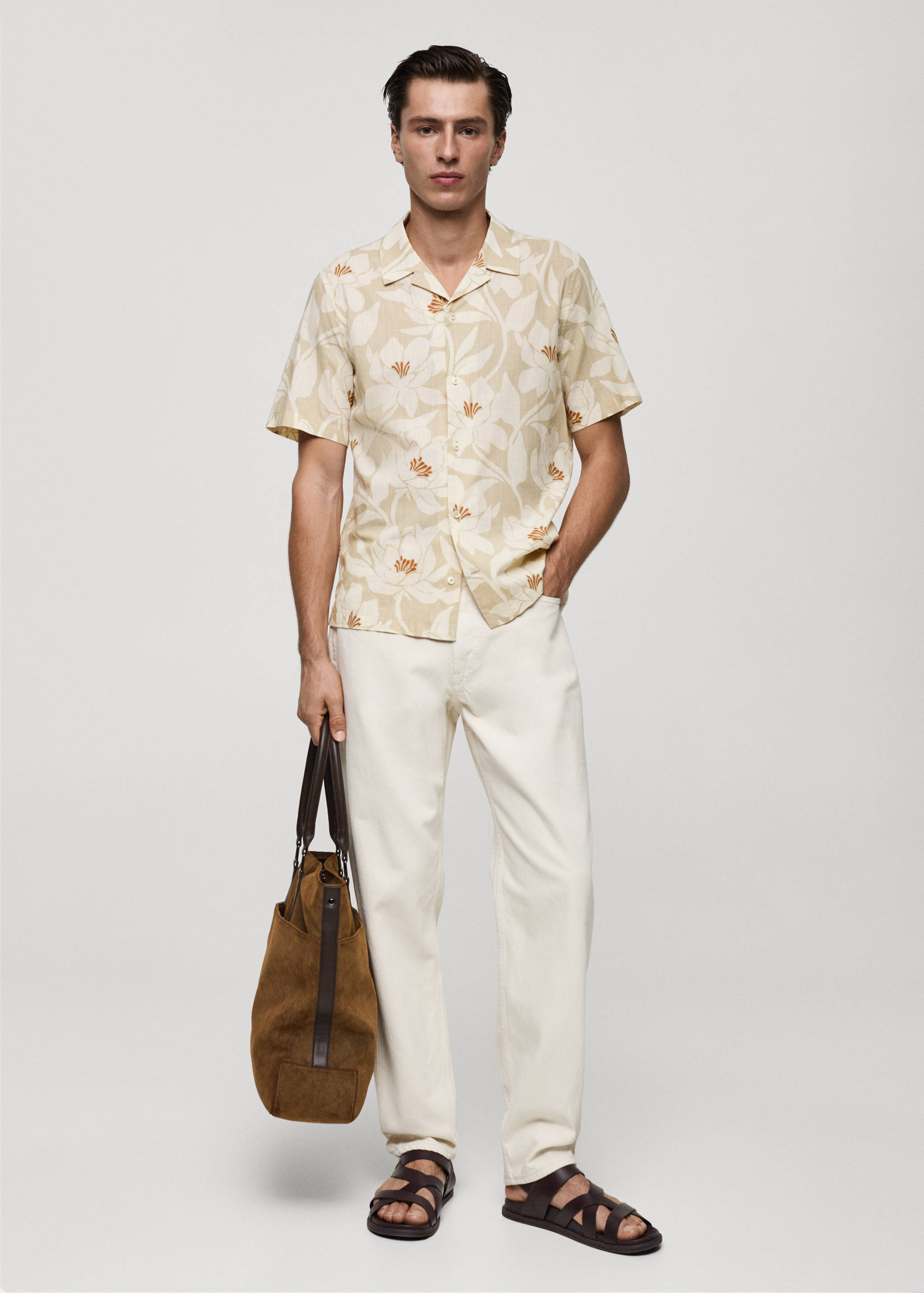 Camisa 100% algodón estampado hawaiano - Plano general
