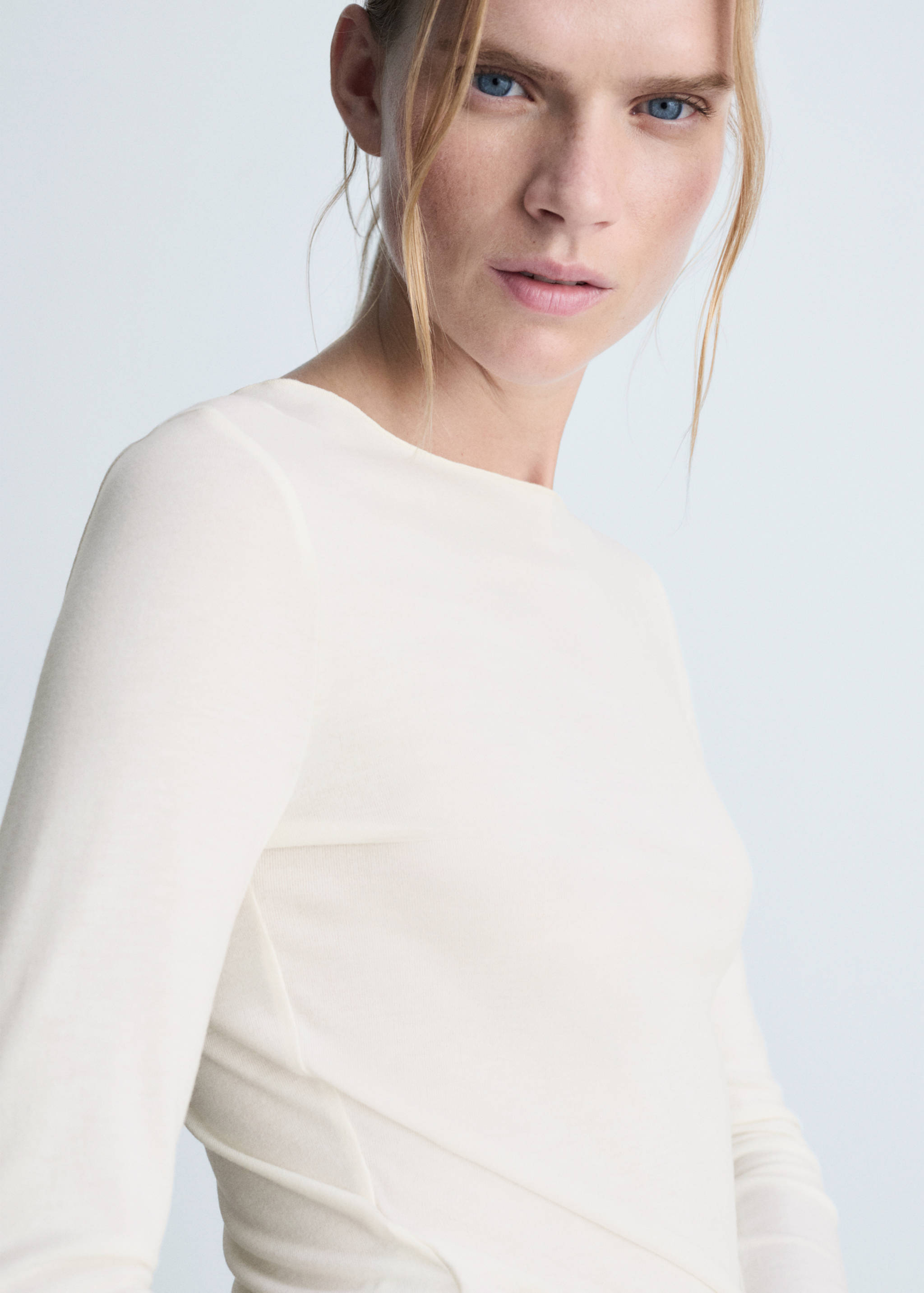 T-shirt col bateau manches longues - Plan moyen