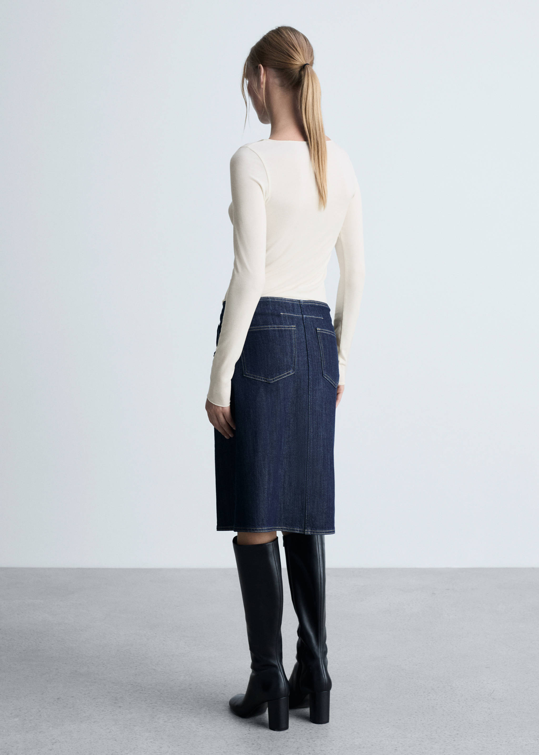 T-shirt col bateau manches longues - Verso de l’article