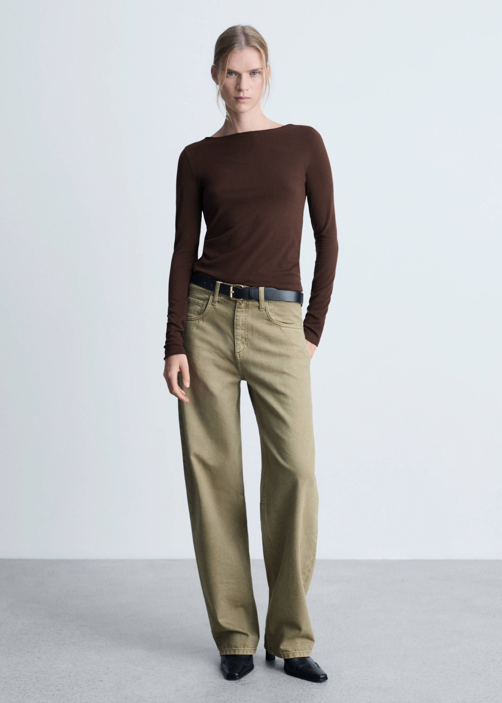 T-shirt col bateau manches longues - Plan général