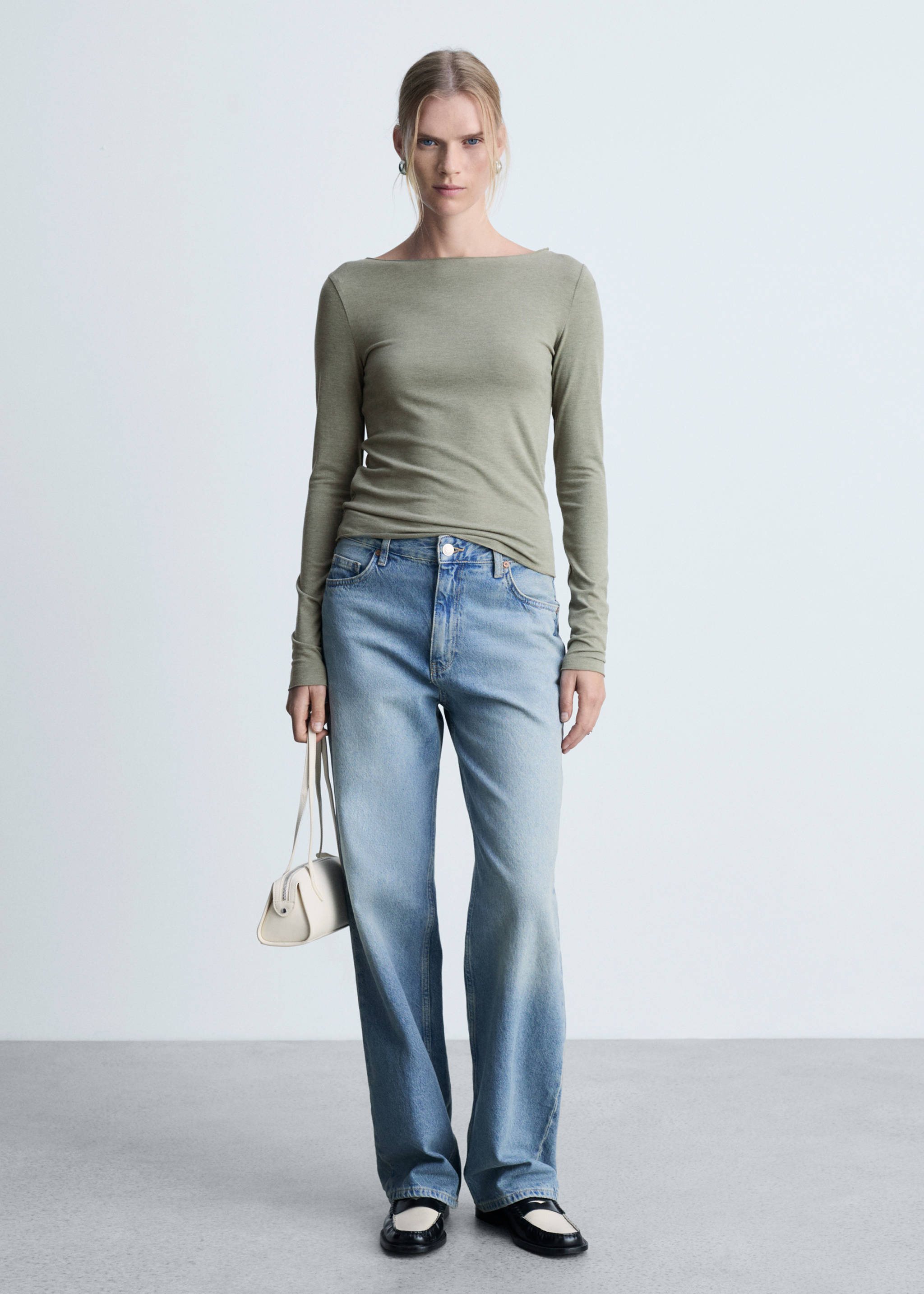 T-shirt col bateau manches longues - Plan général