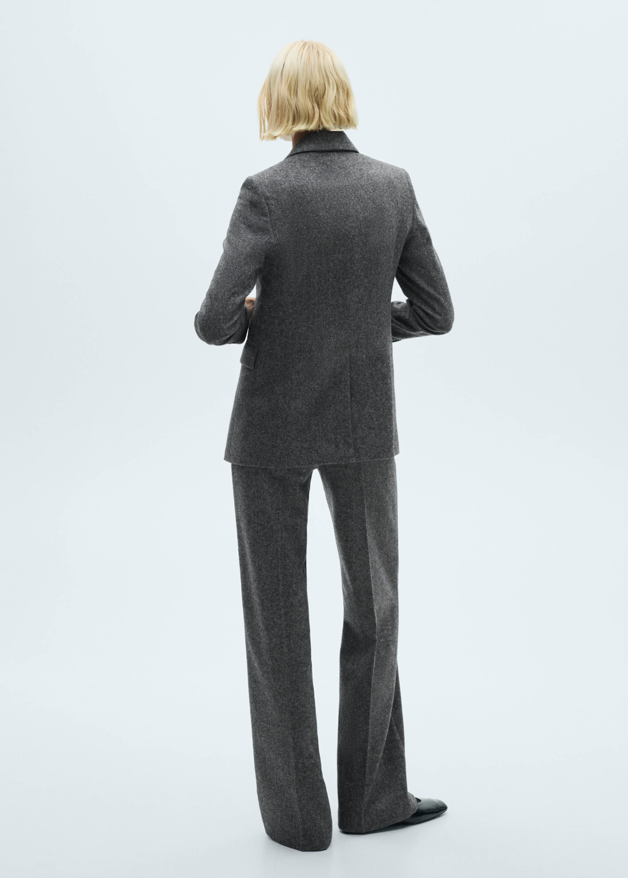 Pantalón traje jaspeado lana - Reverso del artículo