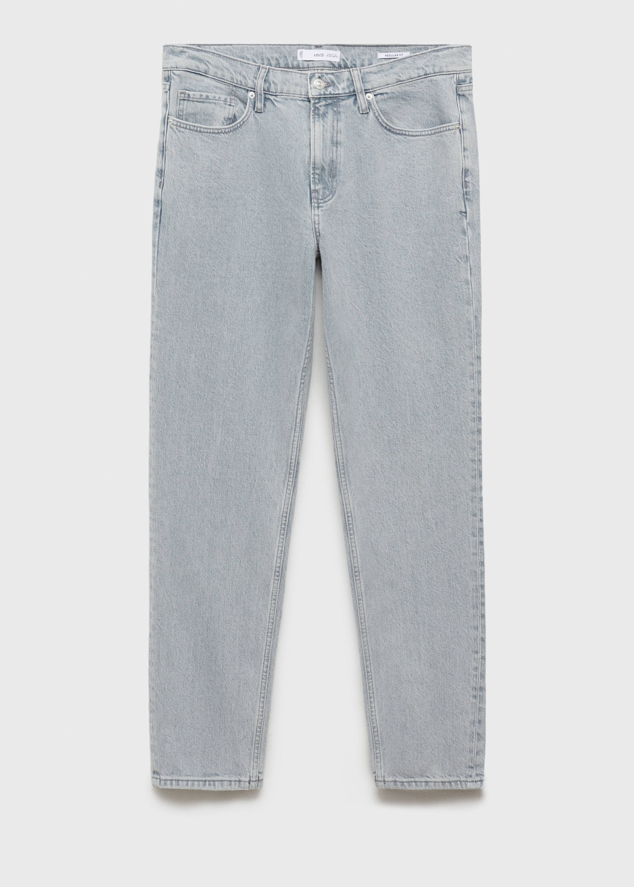 淡色水洗常规版型牛仔裤 - null