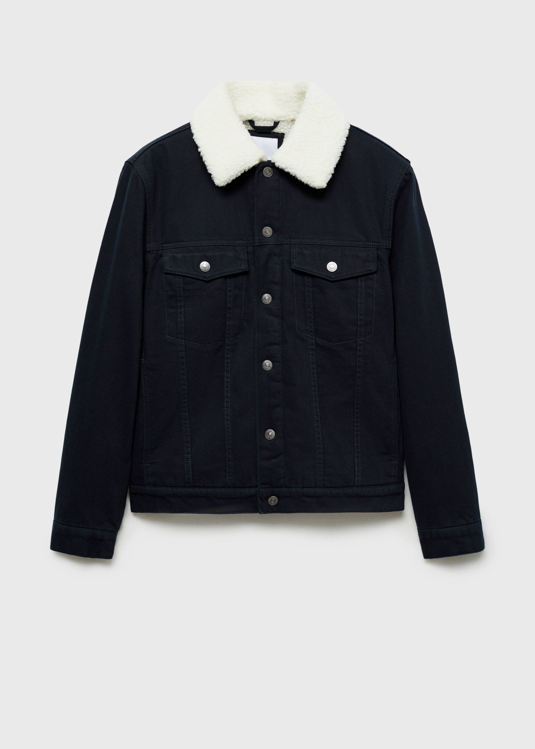 Denim jacket with sheepskin collar - Article without model