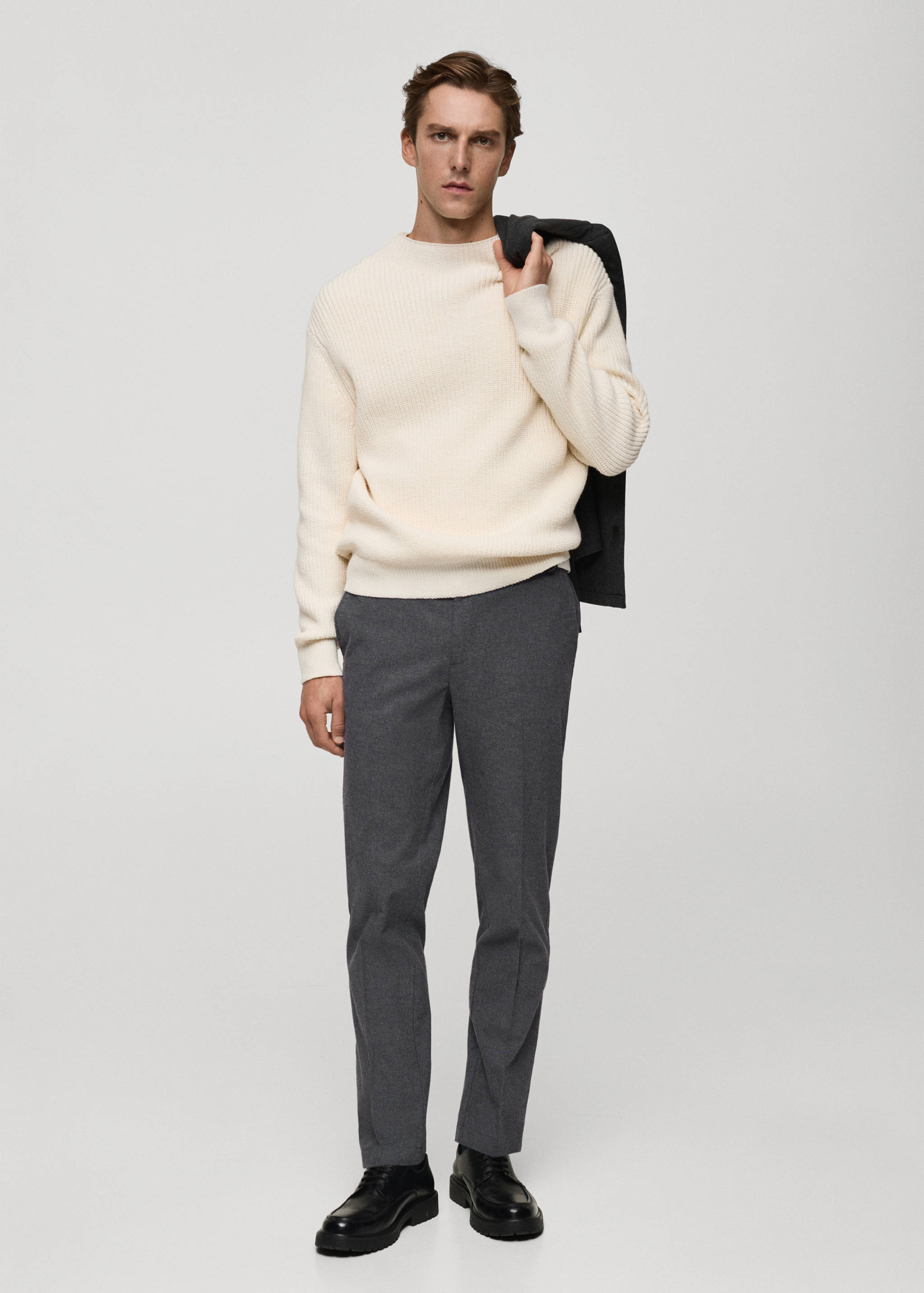 Slim-fit cotton trousers - General plane