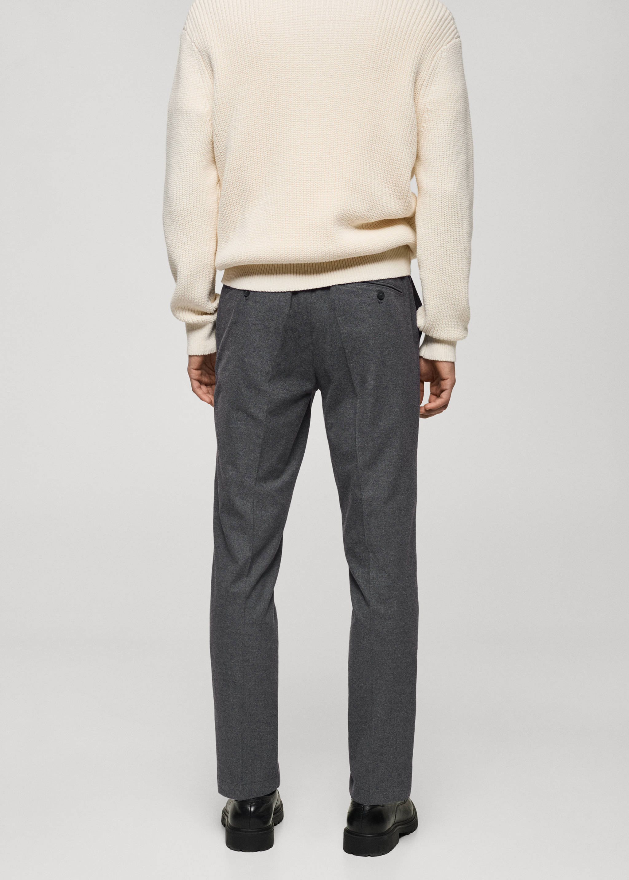 Slim-fit cotton trousers - Reverse of the article