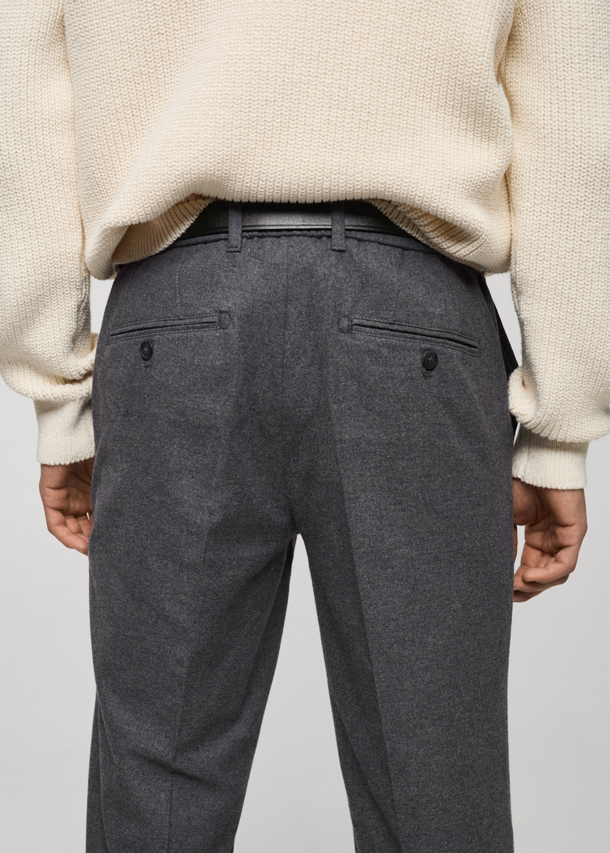 Slim-fit cotton trousers - Details of the article 6