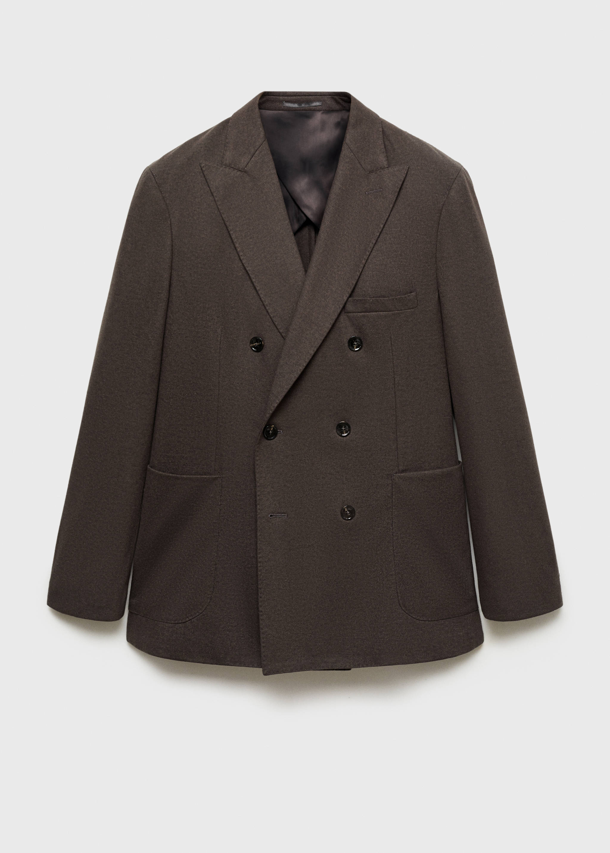 Flannel virgin wool double-breasted jacket - Article without model