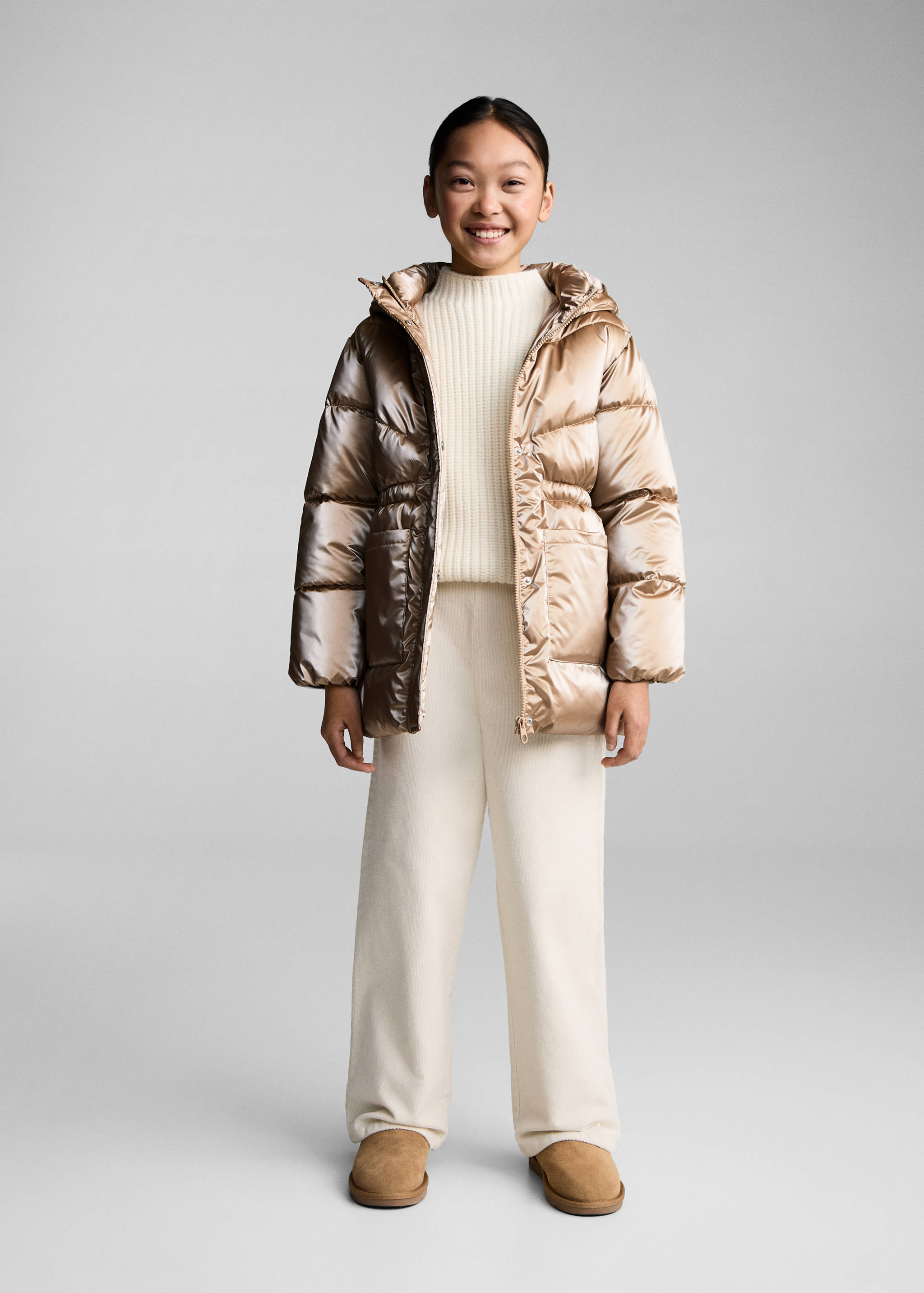 Metallic puffer jacket - General plane