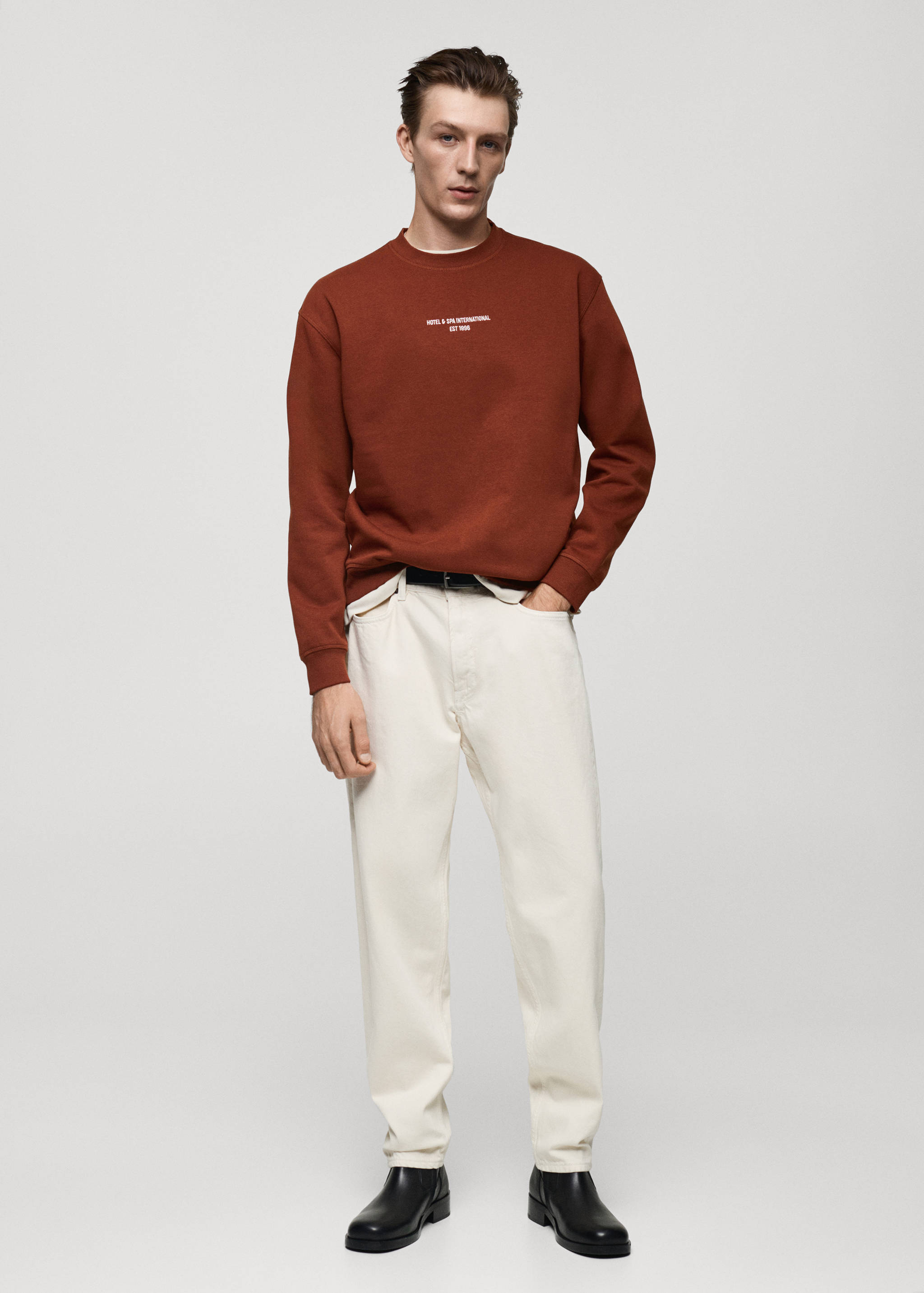 Sweat-shirt imprimé texte relaxed-fit - Plan général