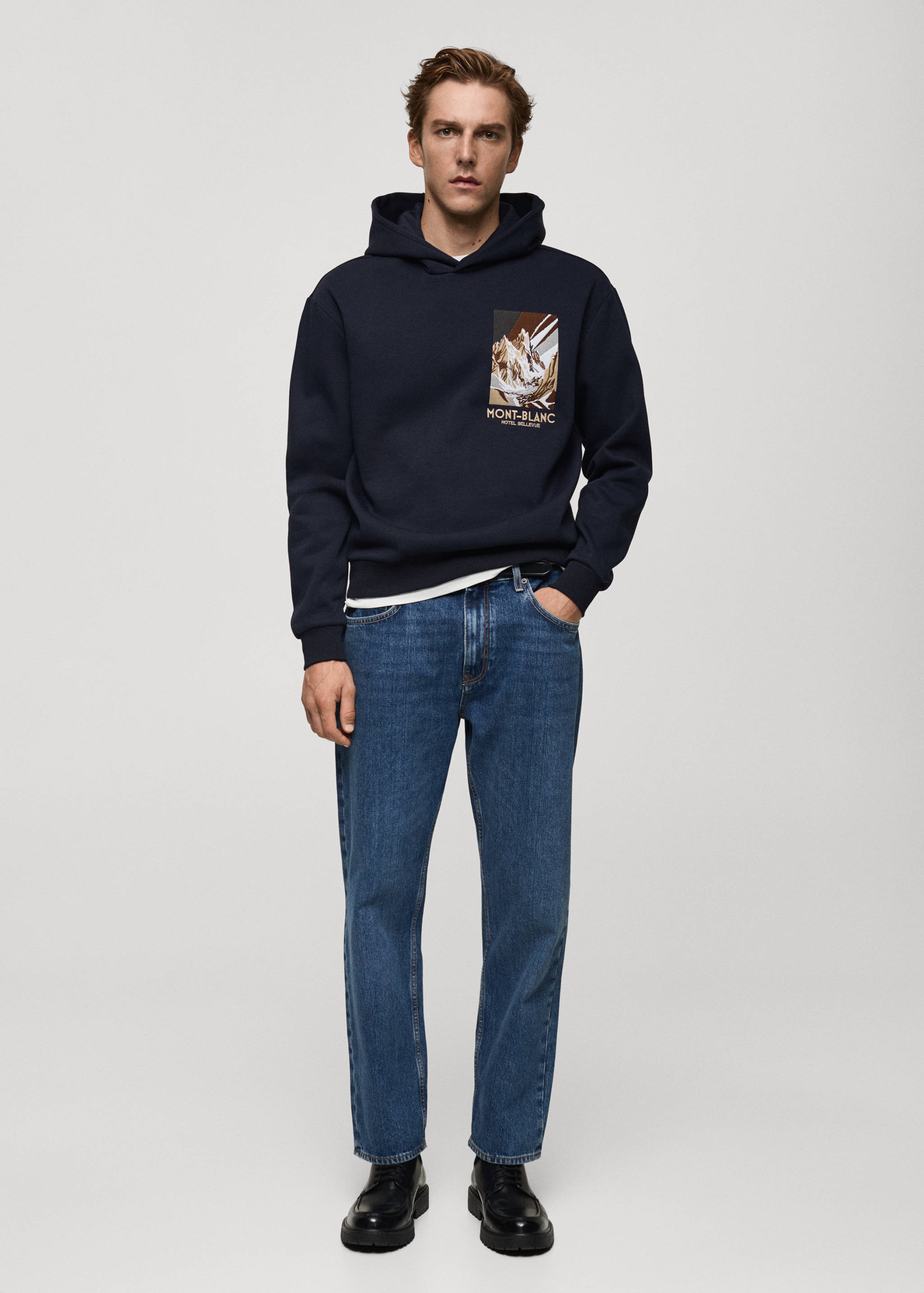 Combined printed cotton sweatshirt - General plane