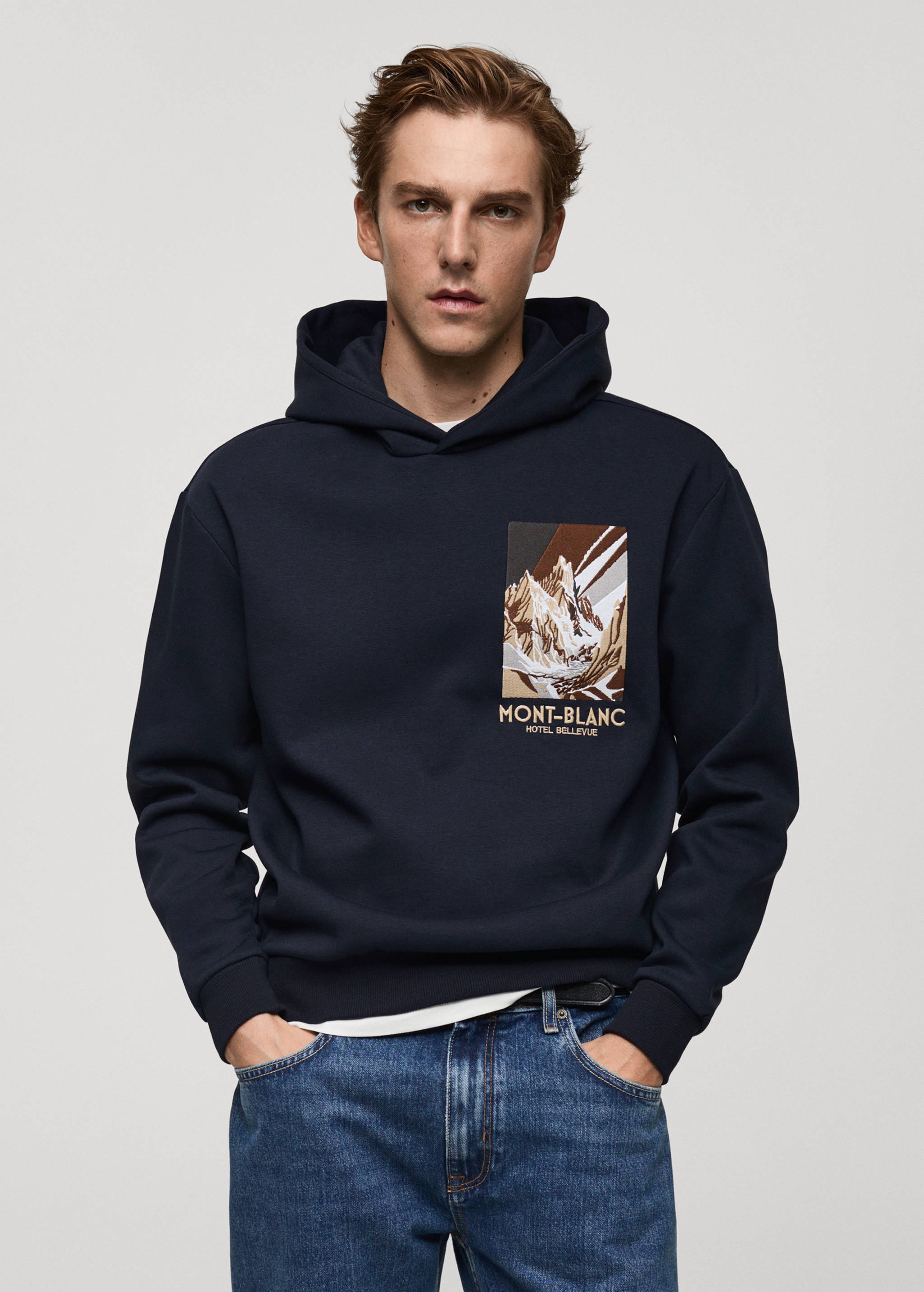 Combined printed cotton sweatshirt - Medium plane