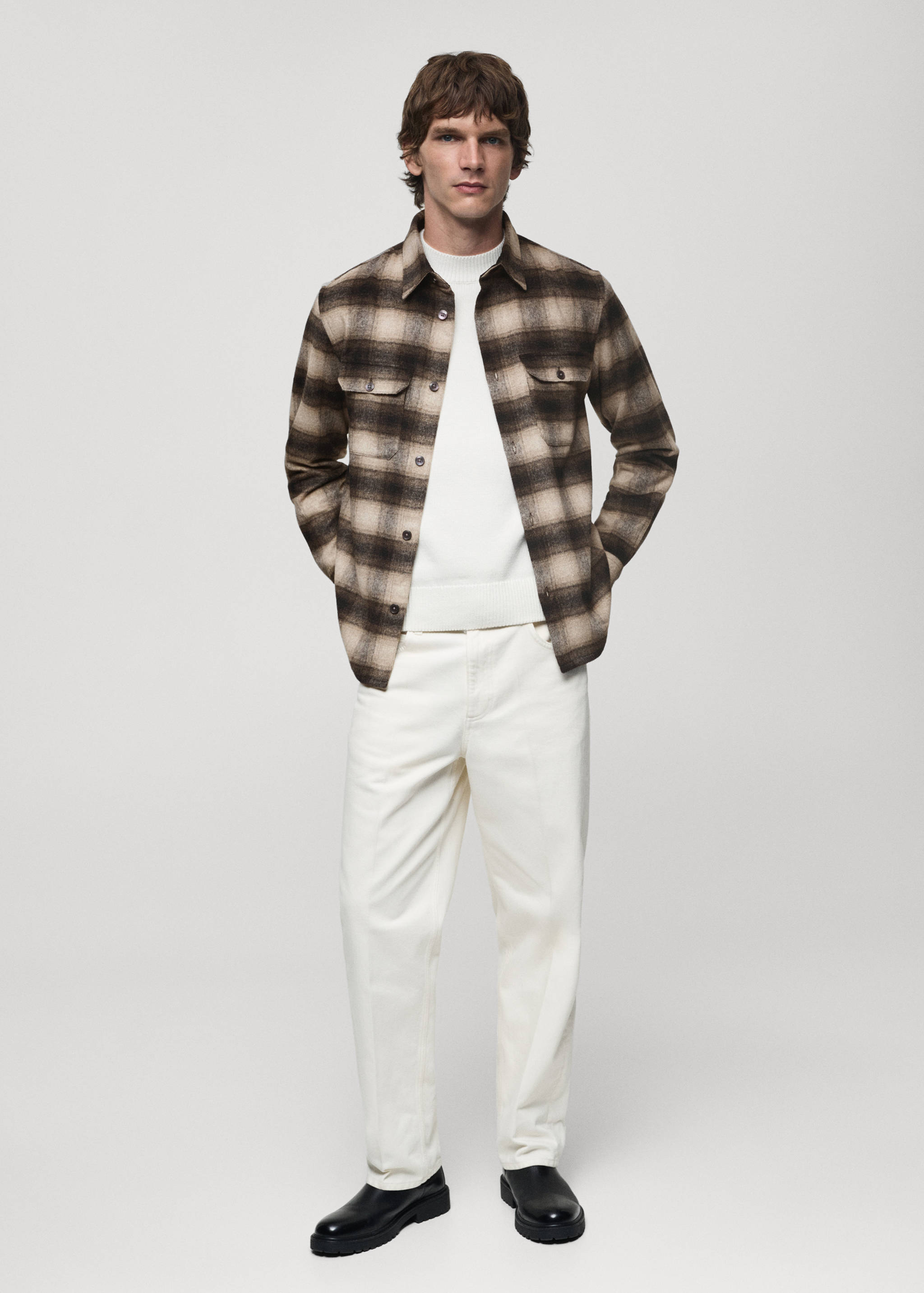 Check wool overshirt - General plane