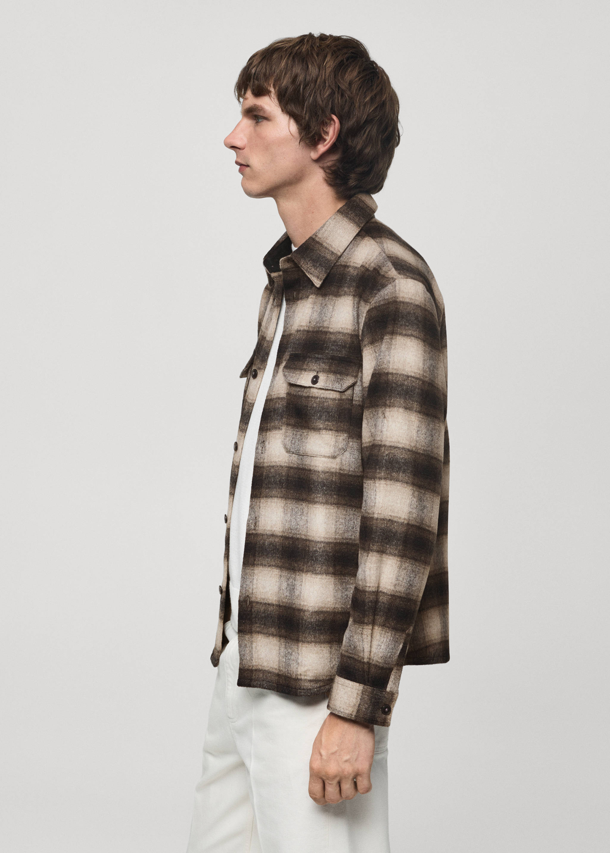 Check wool overshirt - Details of the article 2