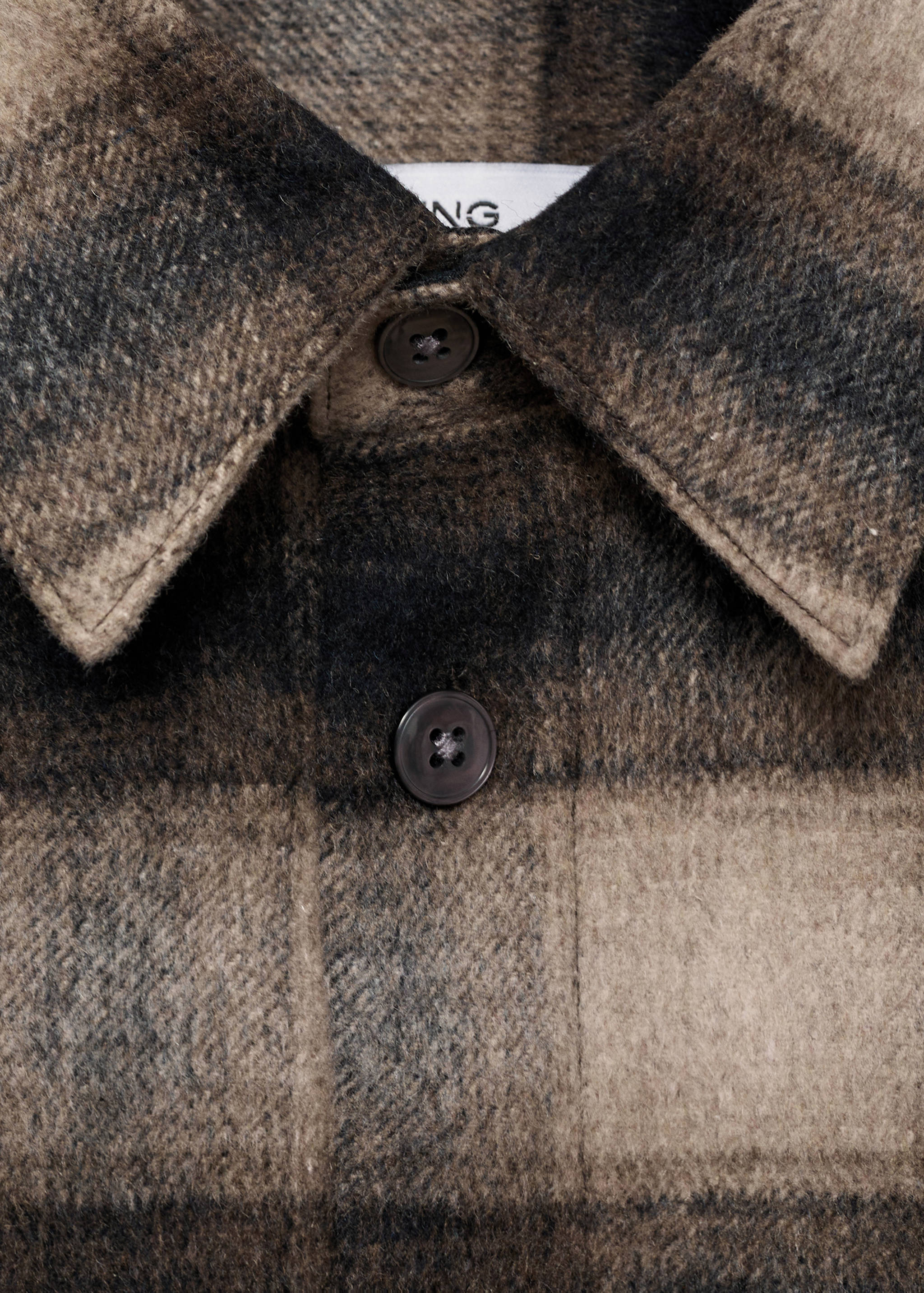 Check wool overshirt - Details of the article 8