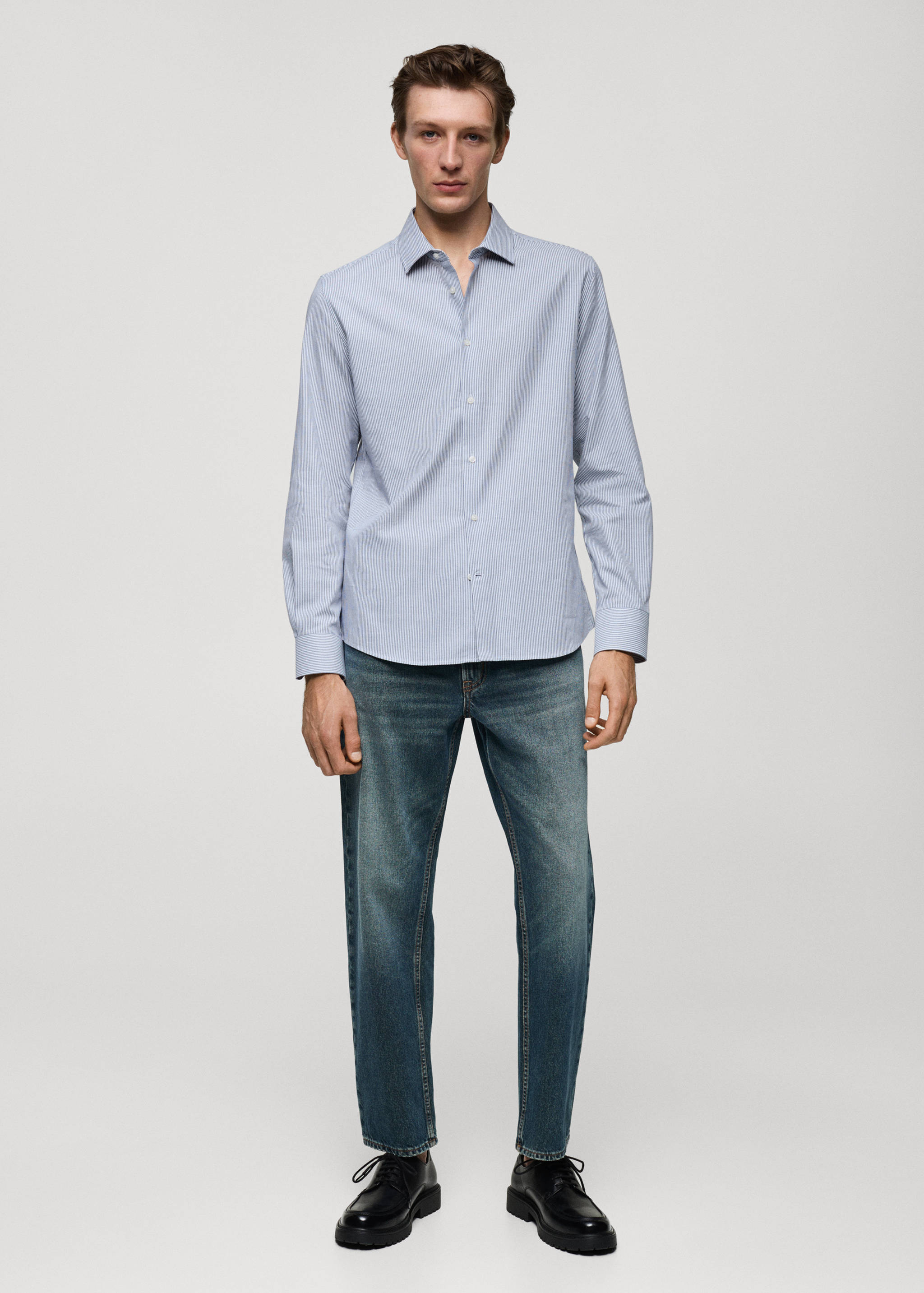 100% cotton flannel stripe shirt - General plane