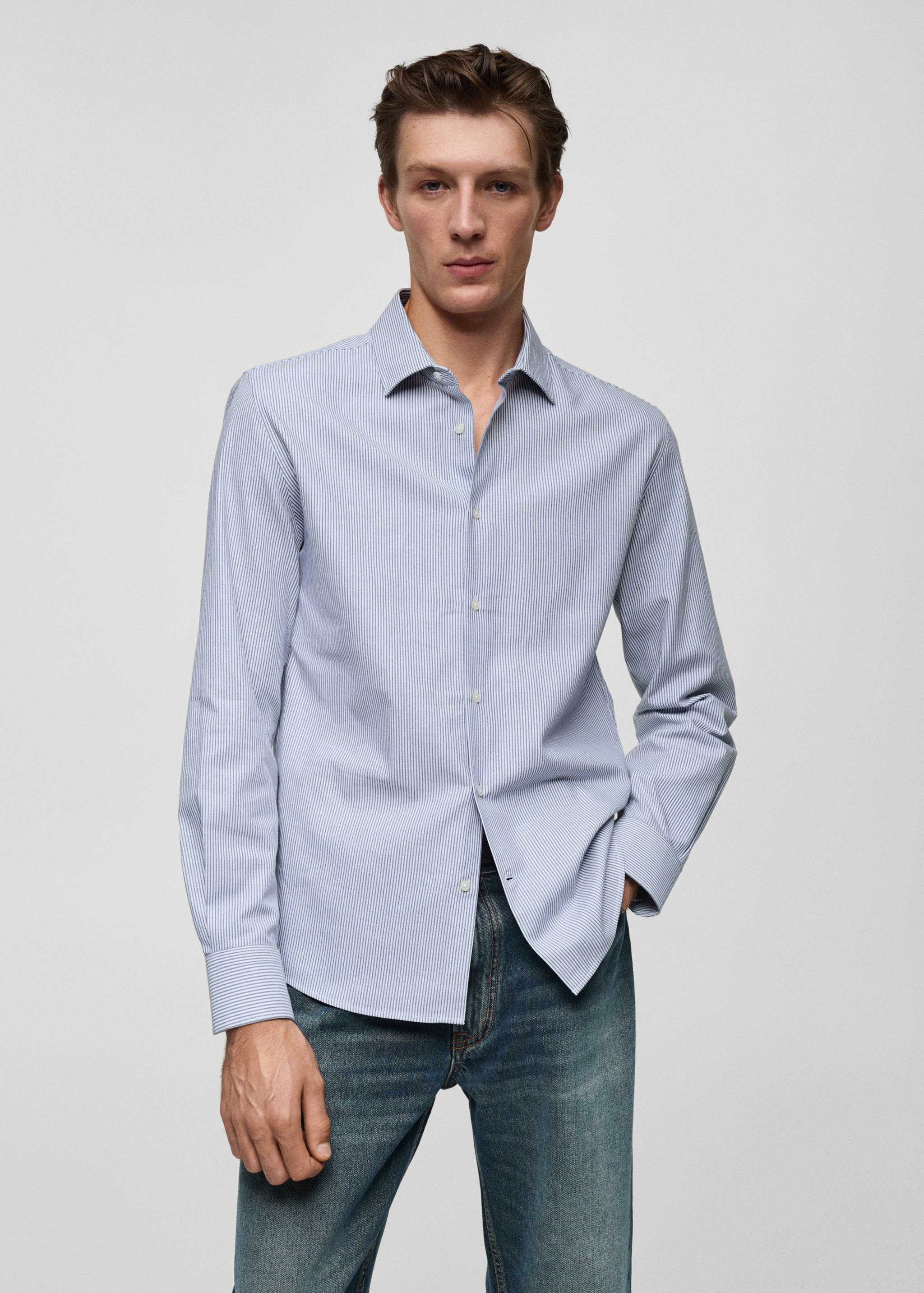 100% cotton flannel stripe shirt - Medium plane