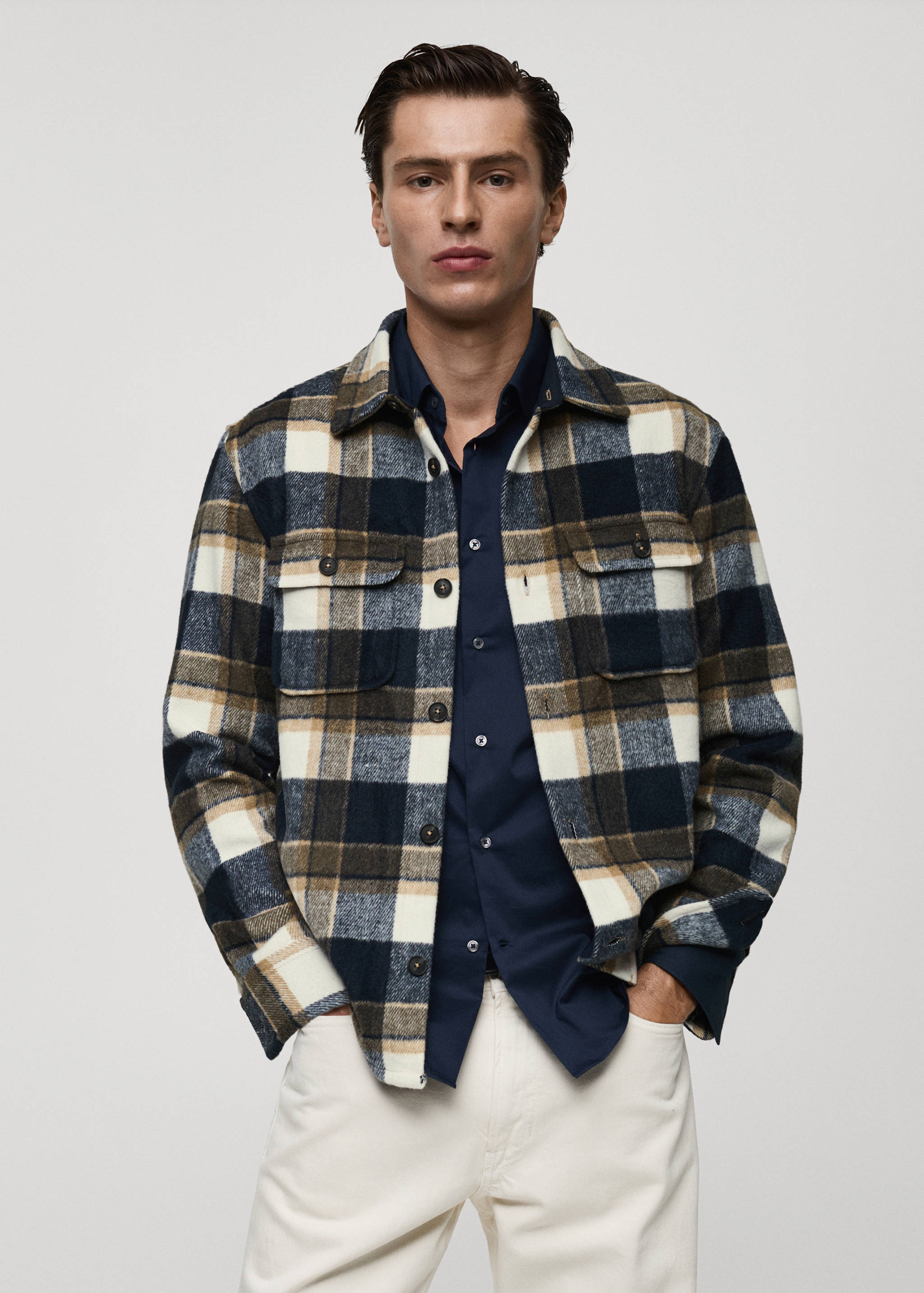 Check flannel overshirt - Medium plane
