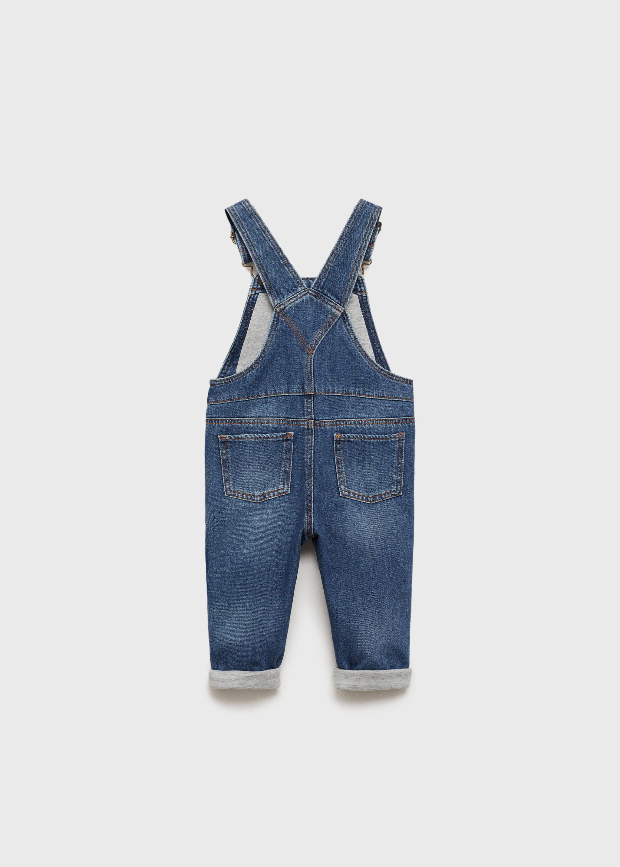 Long denim overalls with pocket - Reverse of the article