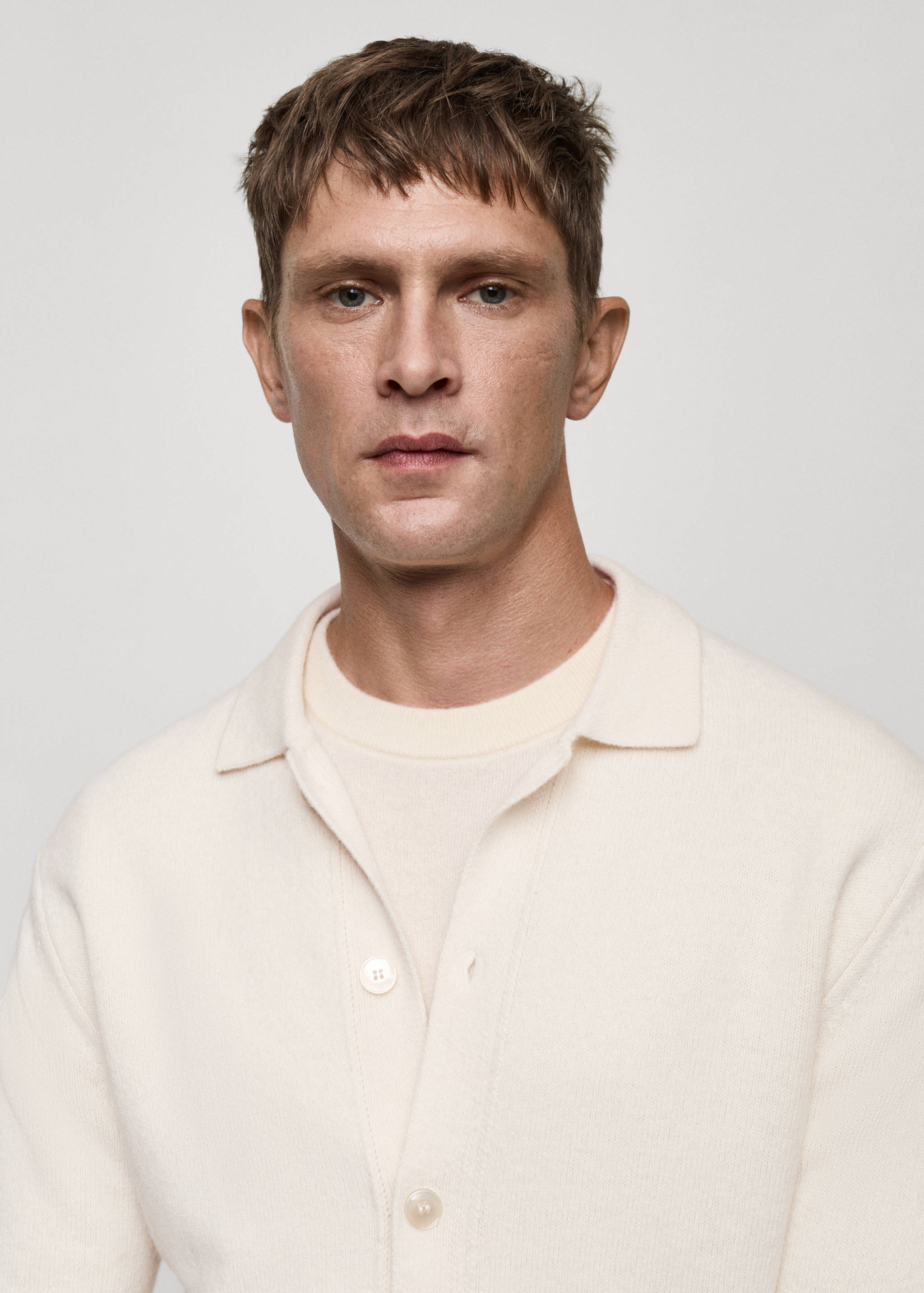 Rib-knit wool cardigan - Details of the article 1