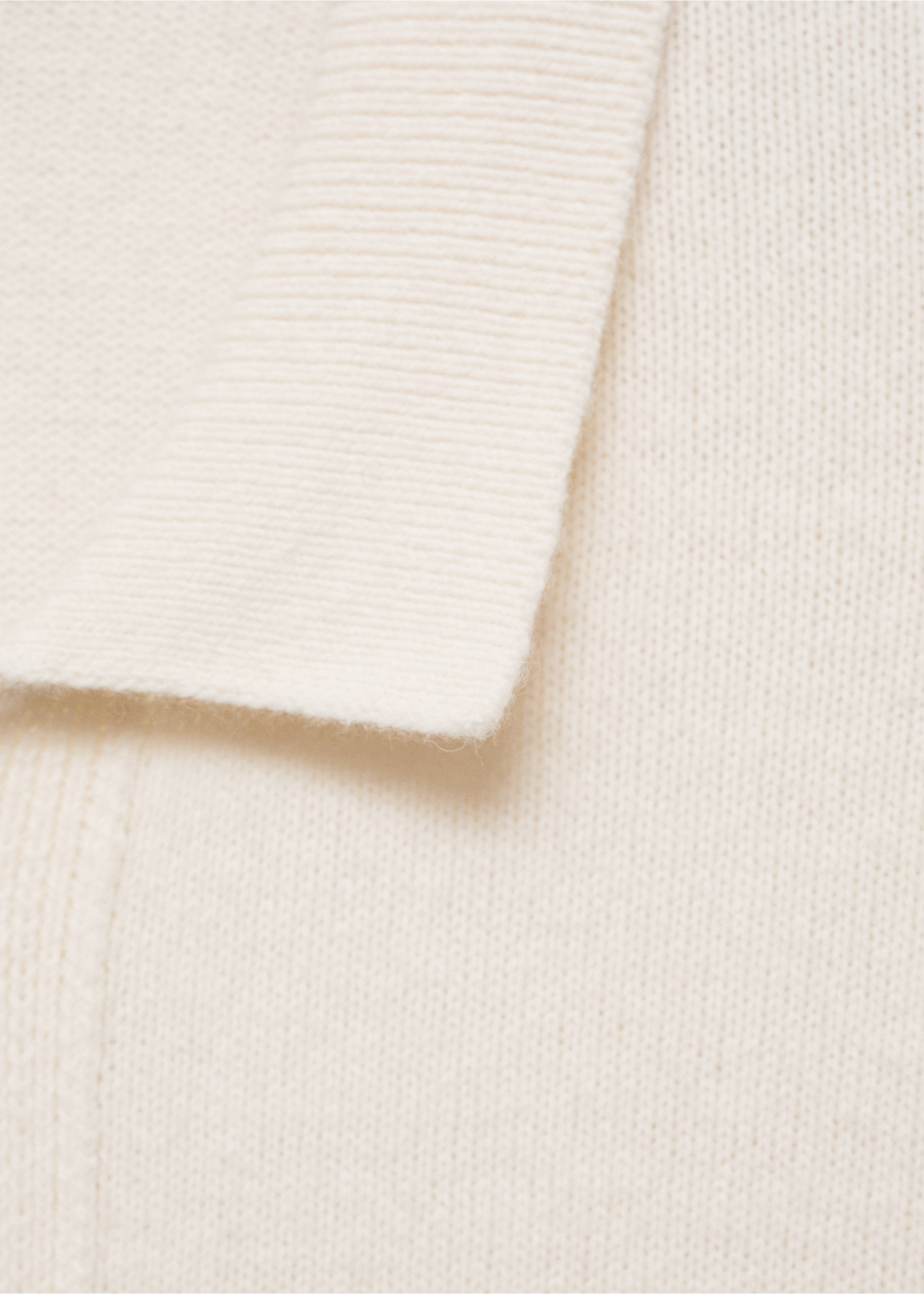 Rib-knit wool cardigan - Details of the article 8, Off White. Ref: 77047928-00.