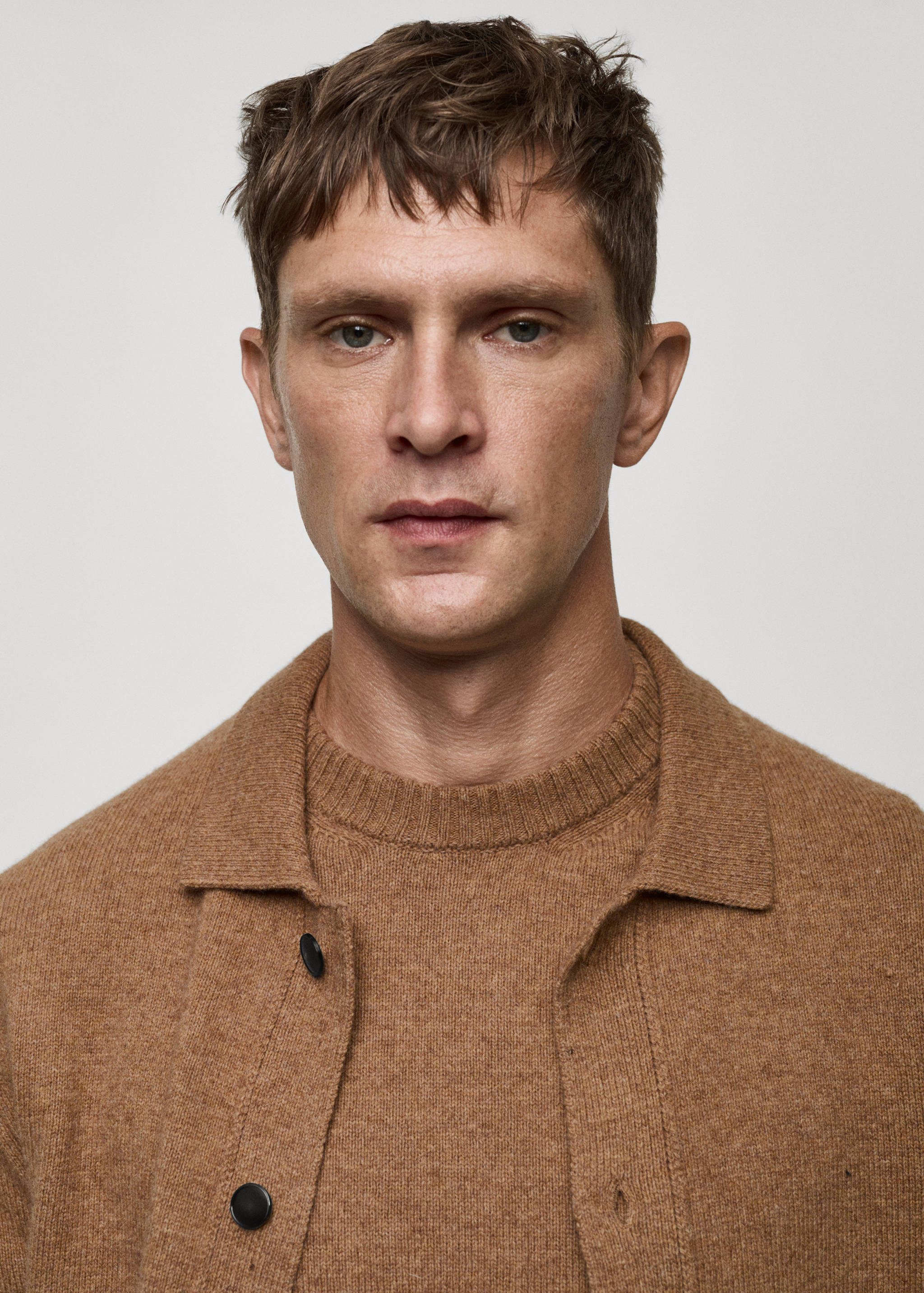 Rib-knit wool cardigan - Details of the article 1